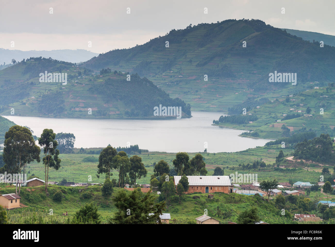 Lake Bunyonyi Landscape, Uganda, Africa Stock Photo