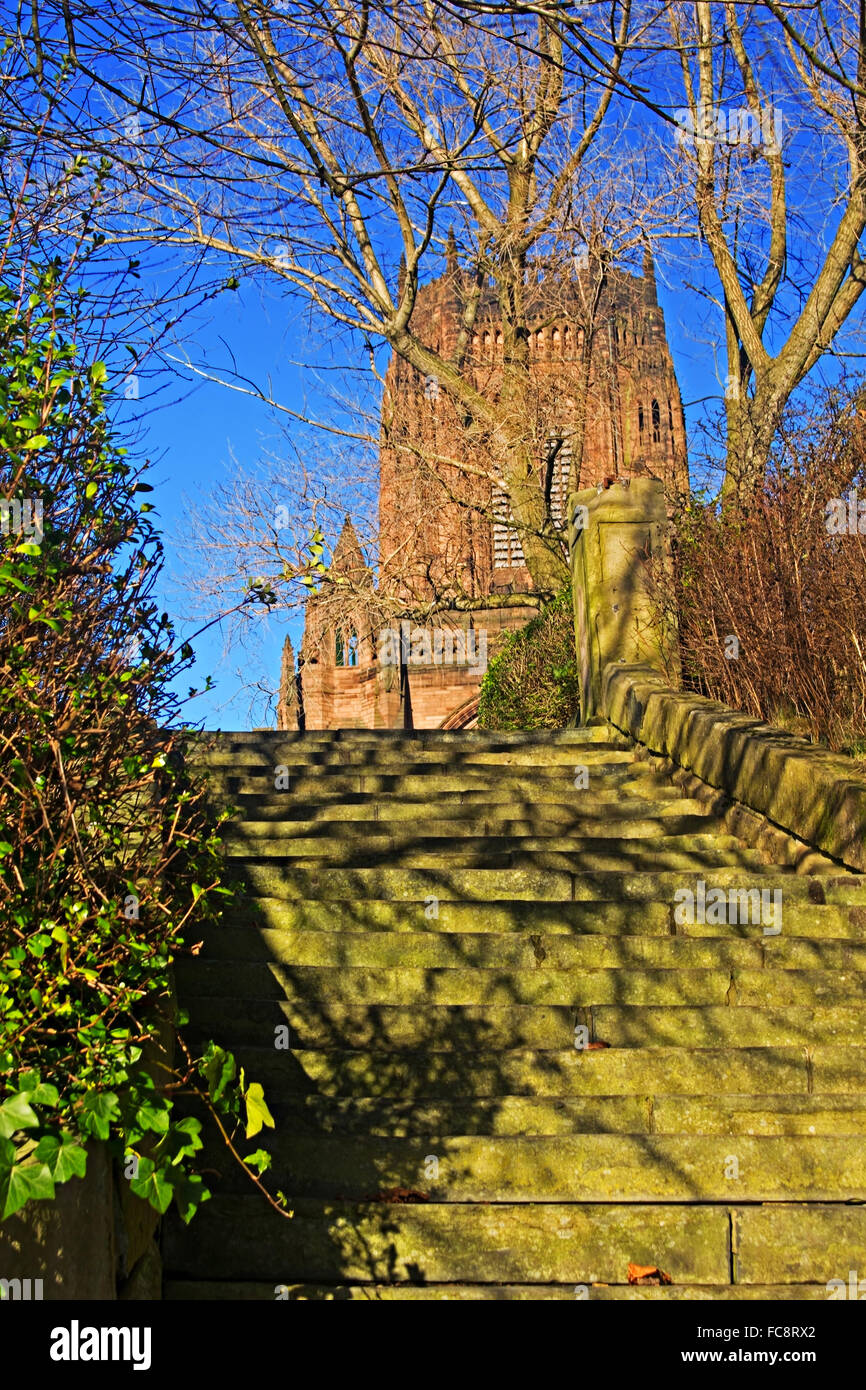 Liverpool Cathedral built on St James's Mount in Liverpool Stock Photo