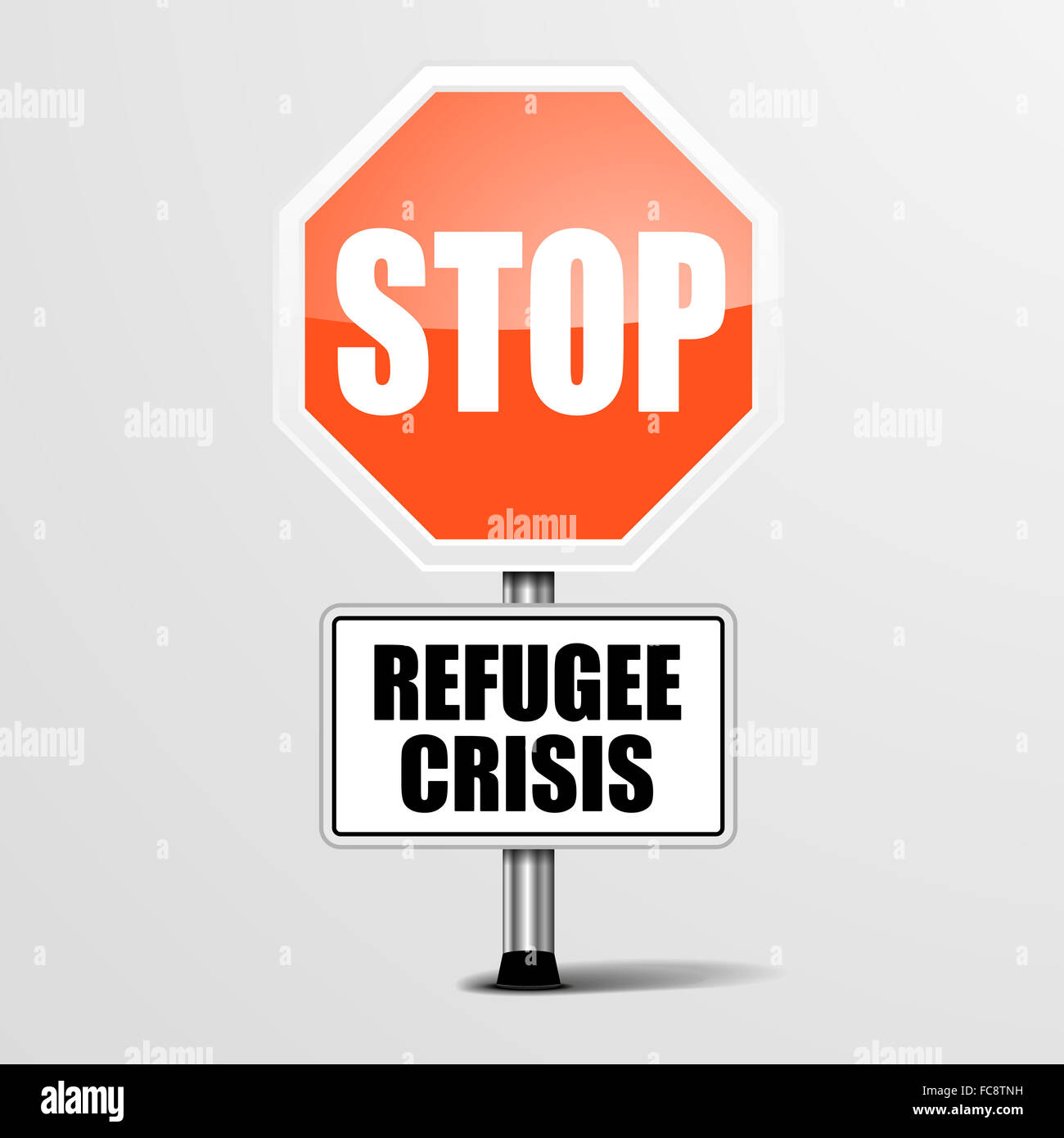 Stop Refugee Crisis Stock Photo