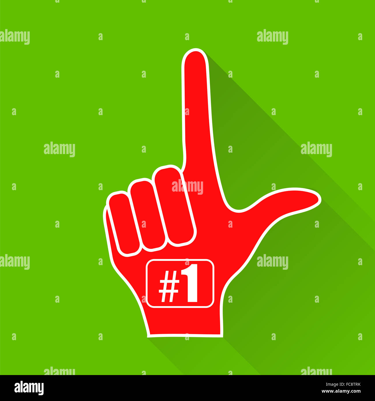 Red Foam Finger Isolated Stock Photo Alamy