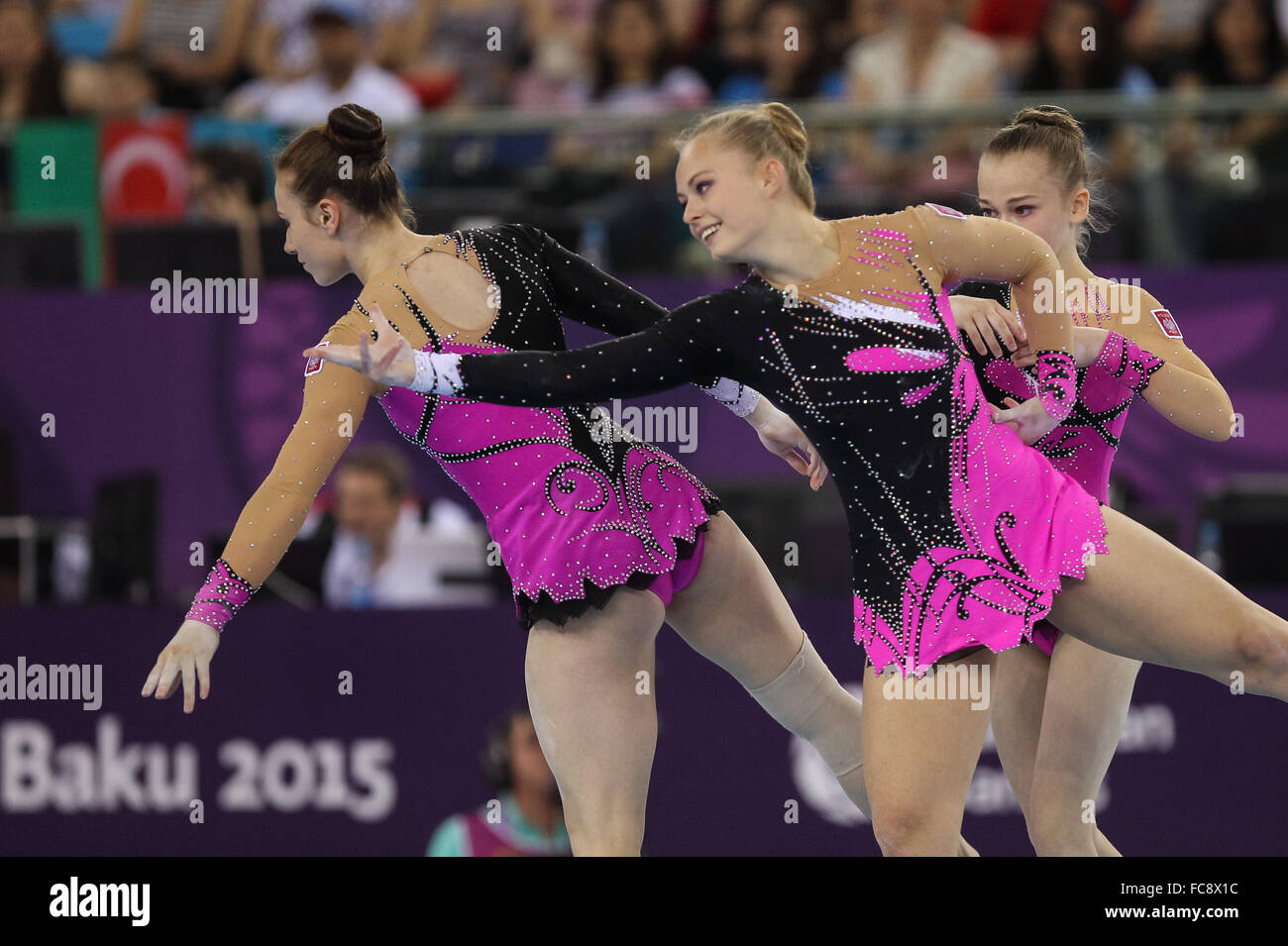 Poland. Women's Group All-Around Acrobatic Gymnastics. National Gymnastics Arena. Baku2015. 1st European Games. Baku. Azerbaijan. 19/06/2015. Stock Photo