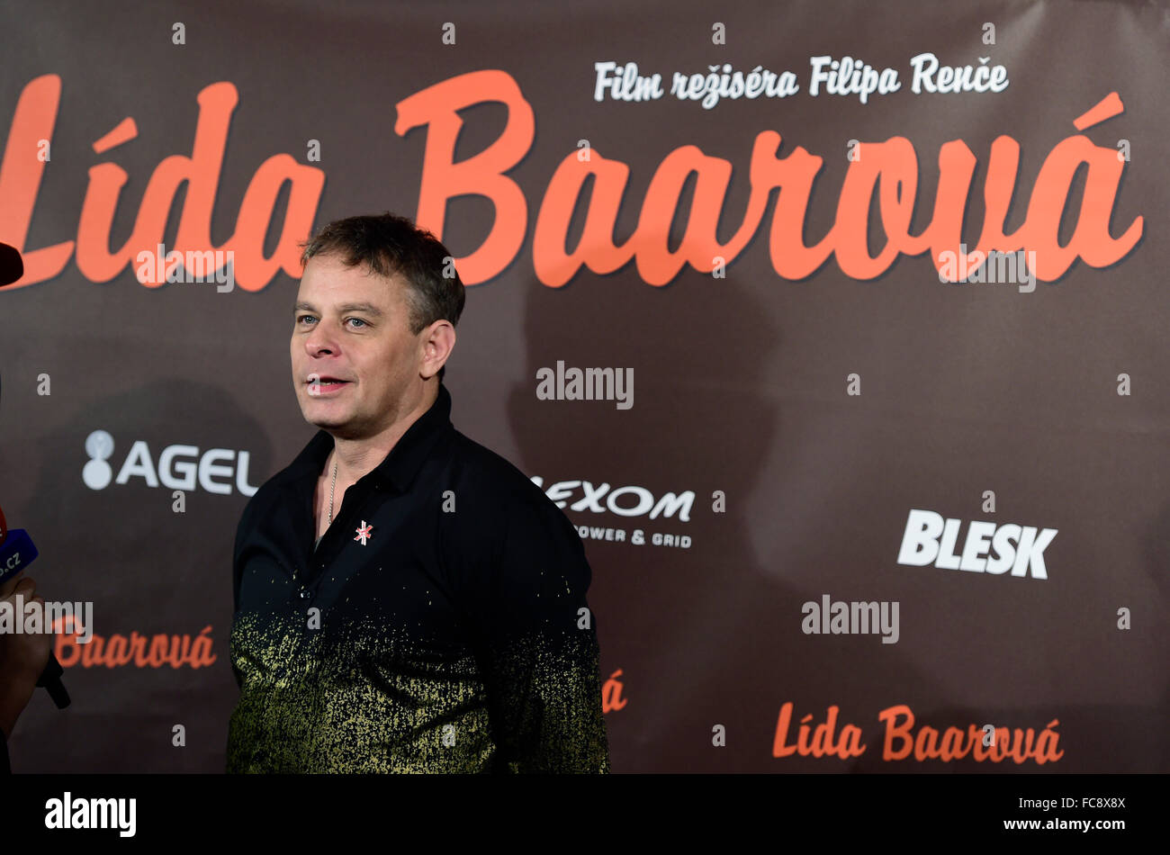 A new Czech film about star actress Lida Baarova, who was mistress of the Nazi Germany Propaganda Minister Joseph Goebbels before the war, had its official premiere in Prague this evening and it will be presented by cinemas all over the country as of Thursday. The film's English title is The Devil's Mistress. Film director Filip Renc, photo, told CTK that the screenplay is not a life story of Baarova as it shows only a part of her life from 1936 to the era after World War Two. Renc, 50, was among the personalities whom President Milos Zeman awarded on national holiday, October 28, 2014. Some c Stock Photo
