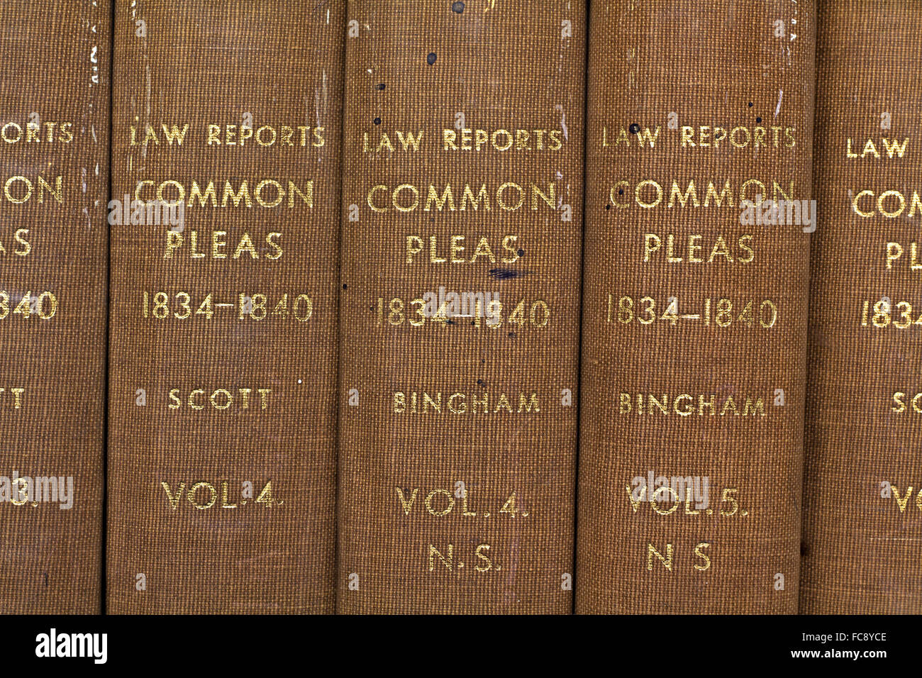 Old library Law reports common pleas 1834-1840 Stock Photo