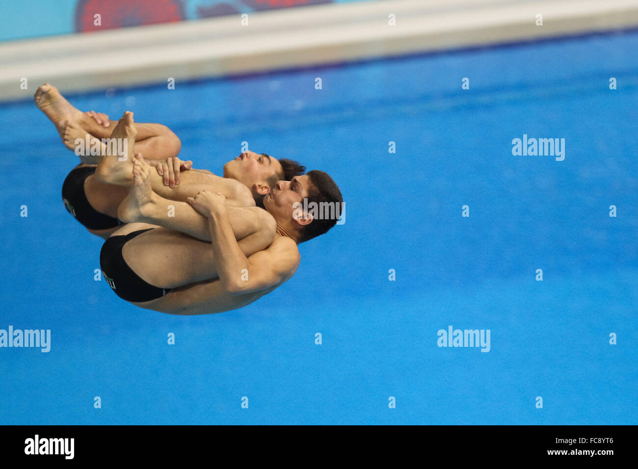 Andrea Cosoli (ITA) and Francesco Porco (ITA). Final. Men's Synchronised 3m Springboard. Baku Aquatics Centre. Baku2015. 1st European Games. Baku. Azerbaijan. 19/06/2015. Stock Photo