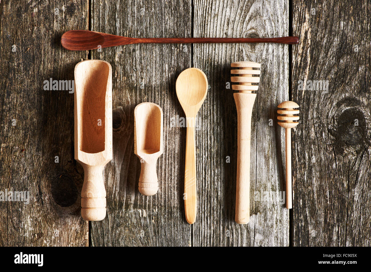 Wooden kitchen utensils Stock Photo - Alamy