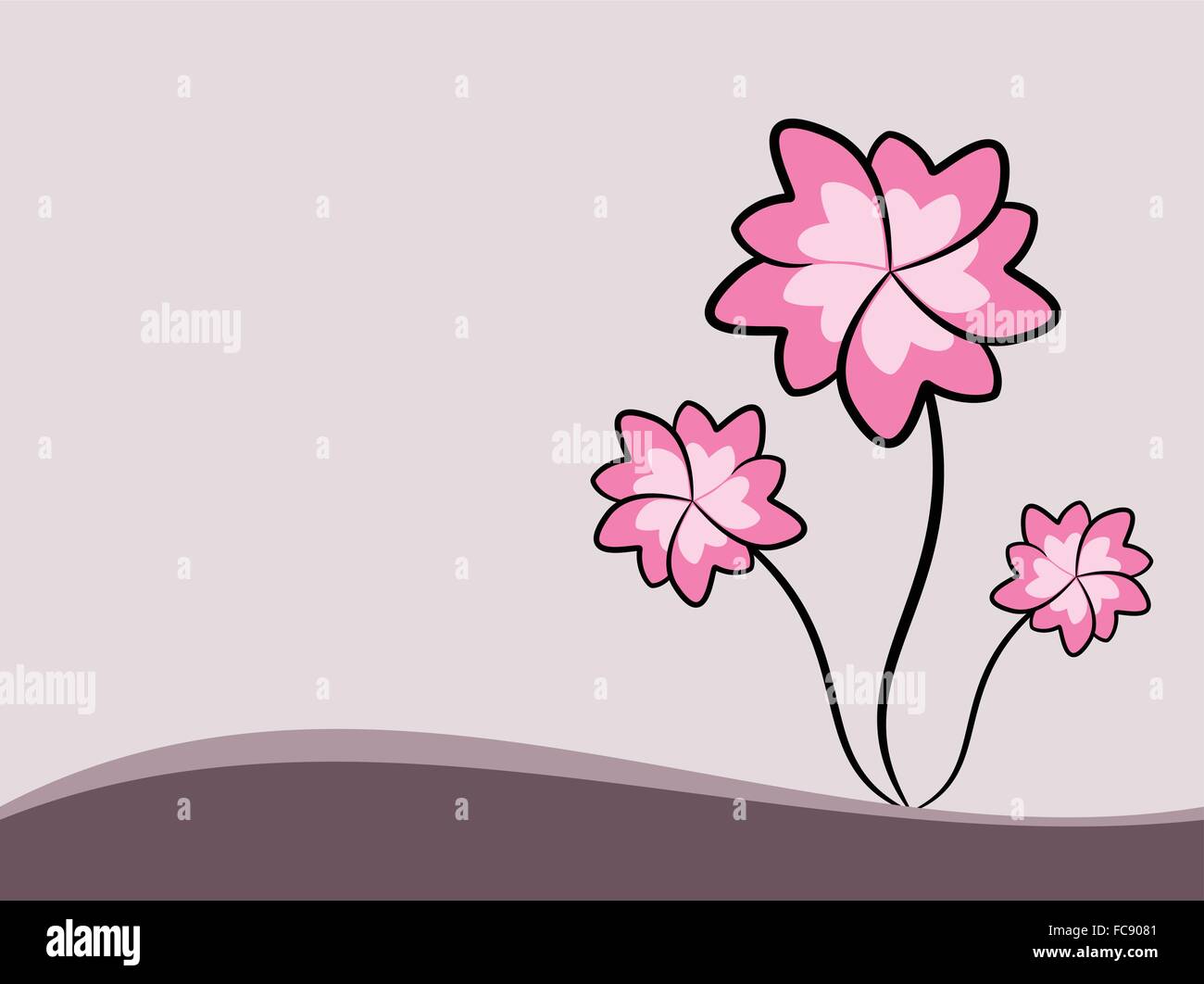 Flower draw and background in peace concept illustration Stock Vector