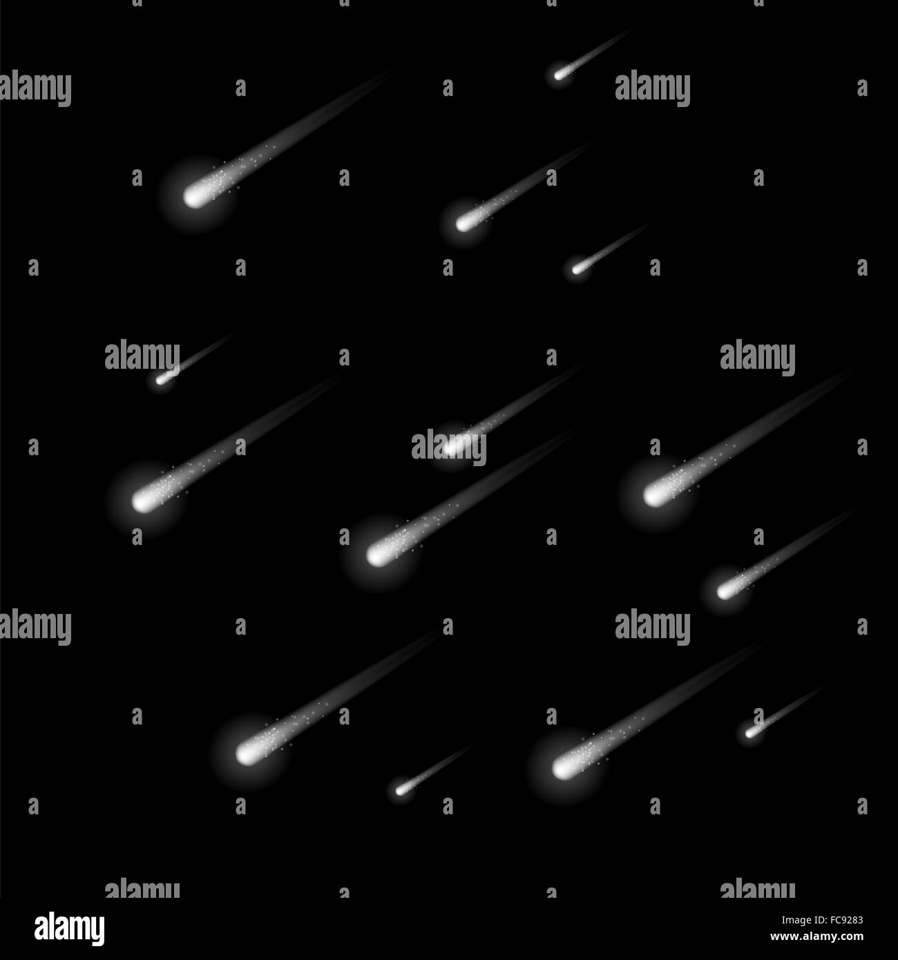 Shooting Stars. Meteors Falling Stock Photo