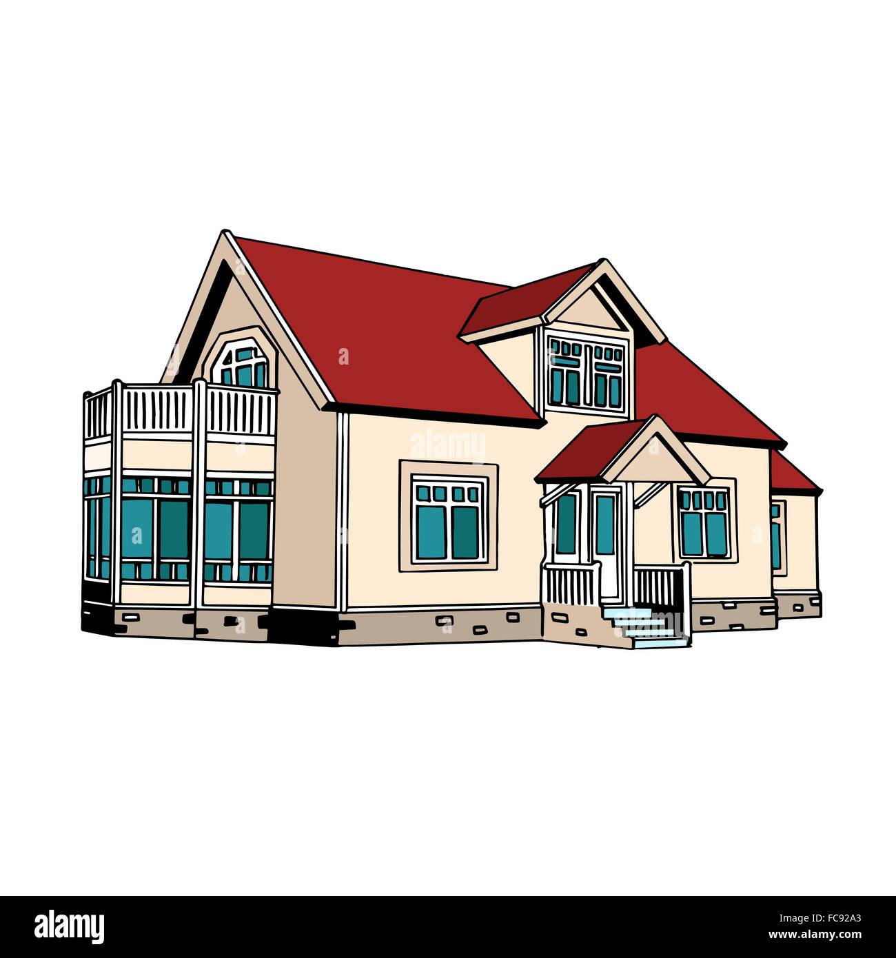 Suburban two-storey house Stock Vector Image & Art - Alamy