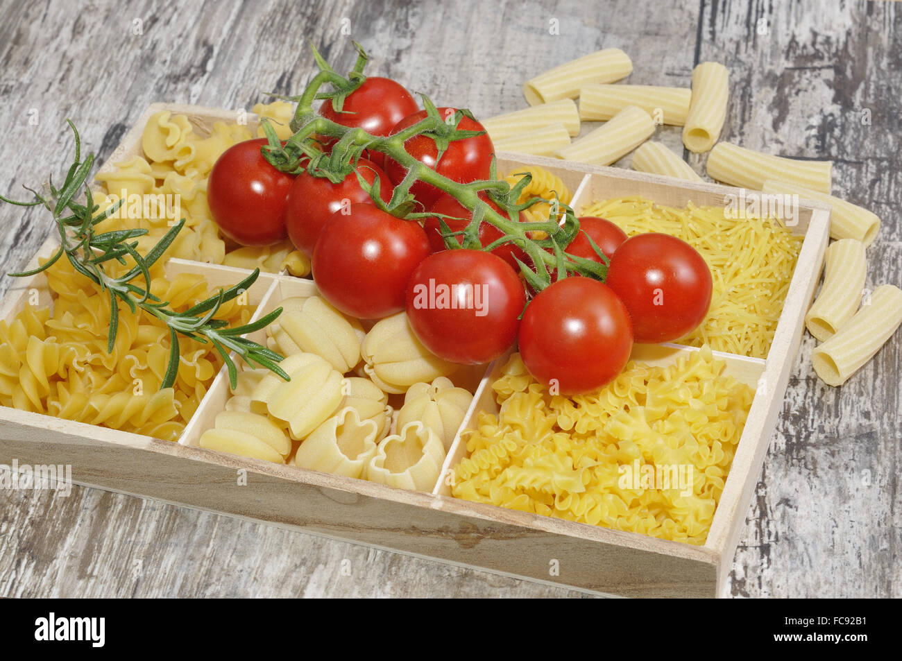Various types of pasta Stock Photo