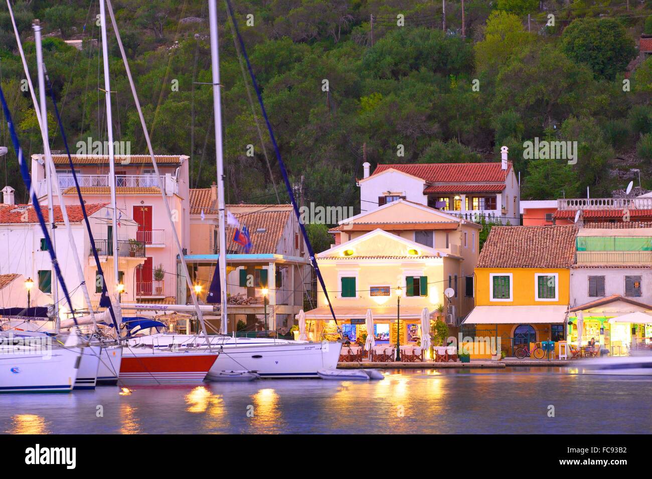 Gaios Harbour, Paxos, The Ionian Islands, Greek Islands, Greece, Europe Stock Photo