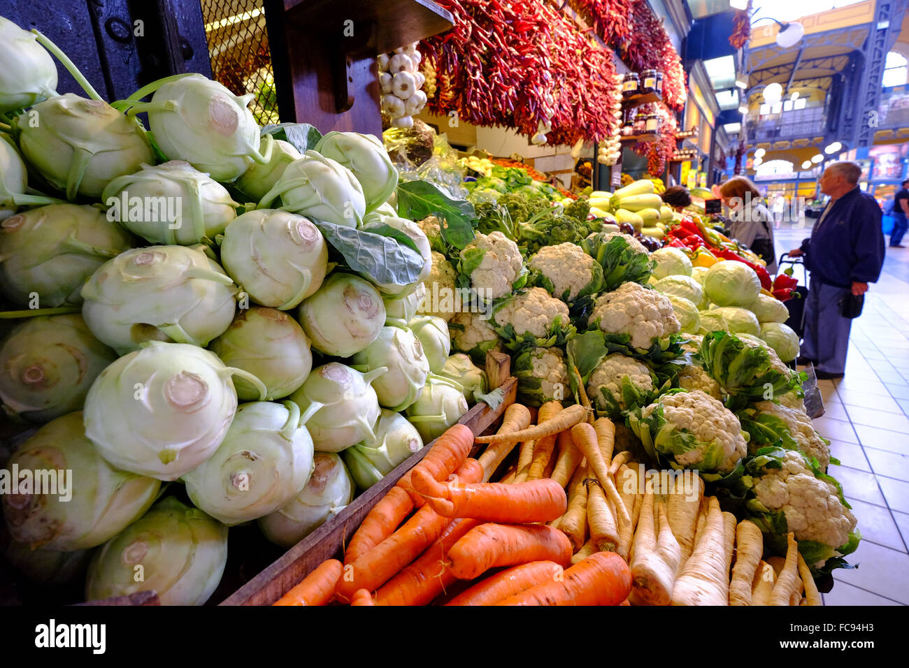 Nagyvasarcsarnok Central Market, Budapest, Hungary, Europe Stock Photo