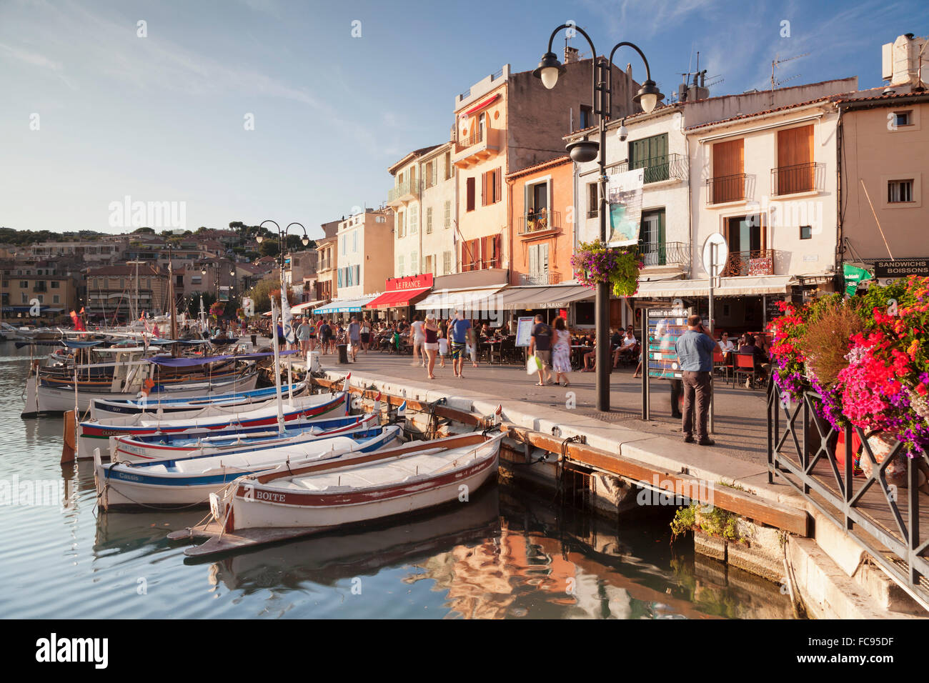 Fishing boats at the harbour, Cassis, Provence, Provence-Alpes-Cote d'Azur, France Stock Photo