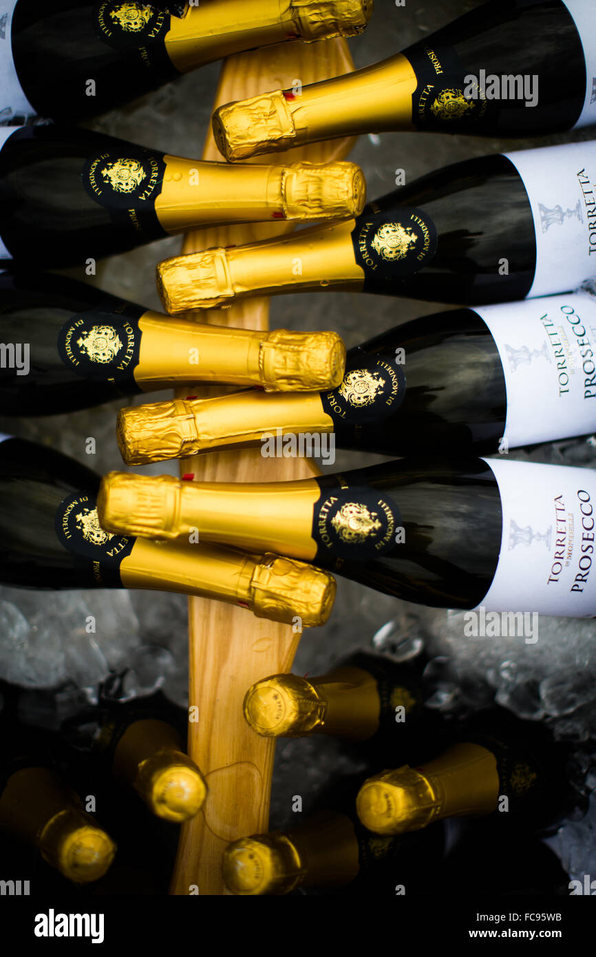 Wedding images, bottles of prosecco, United Kingdom, Europe Stock Photo