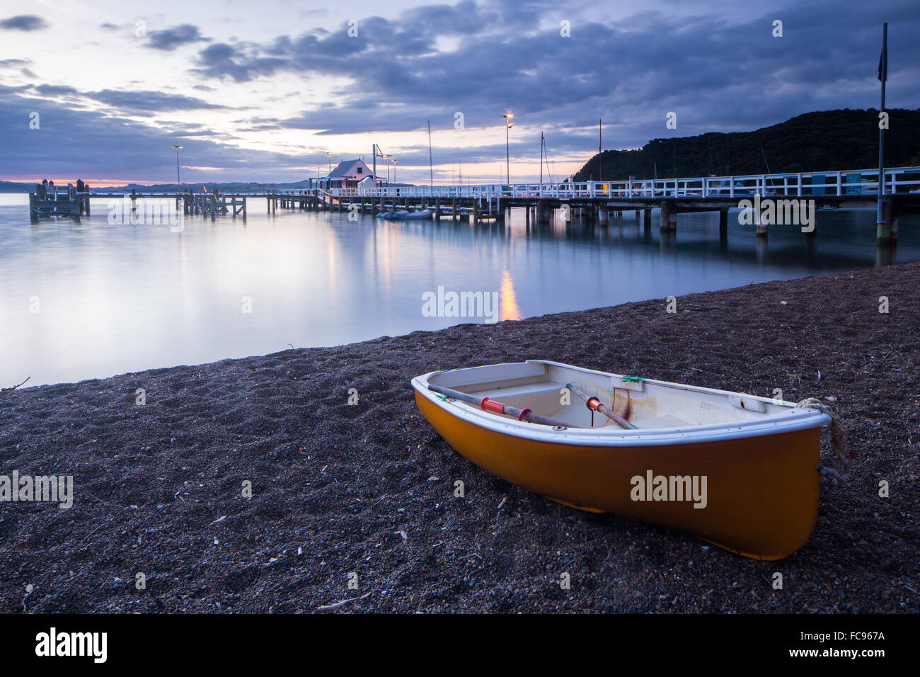 Boat, Russell, Bay of Islands, North Island, New Zealand, Pacific Stock Photo