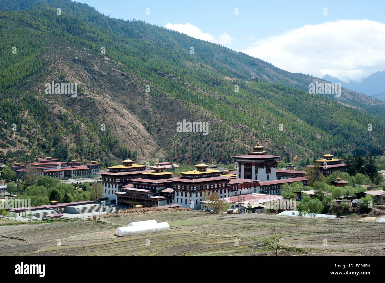 Thimpu dzong (monastery) buildings, Thimpu, Bhutan, Asia Stock Photo