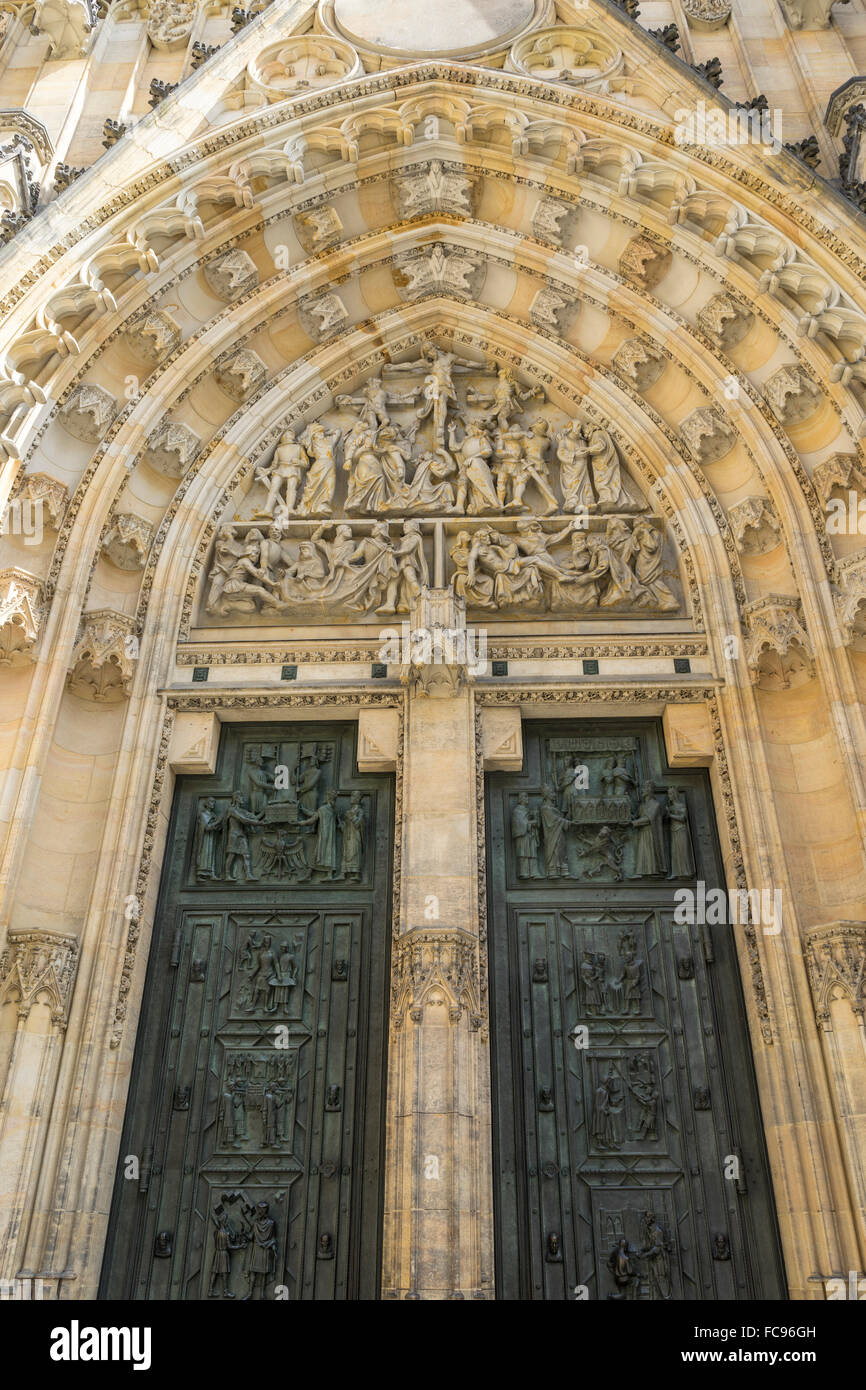 St. Vitus Cathedral, UNESCO World Heritage Site, Prague, Czech Republic, Europe Stock Photo