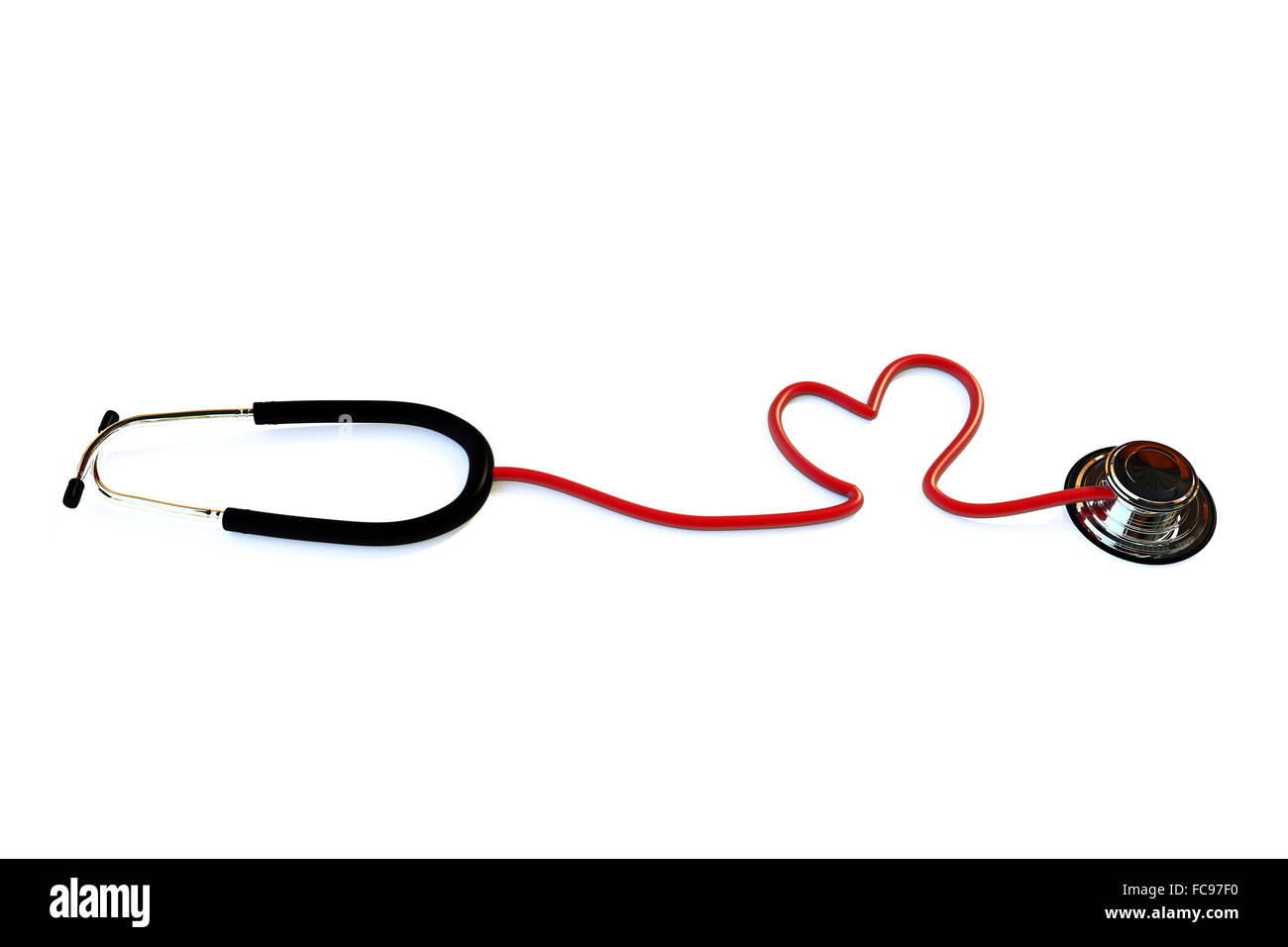 stethoscope heart shaped isolated on white background Stock Photo - Alamy