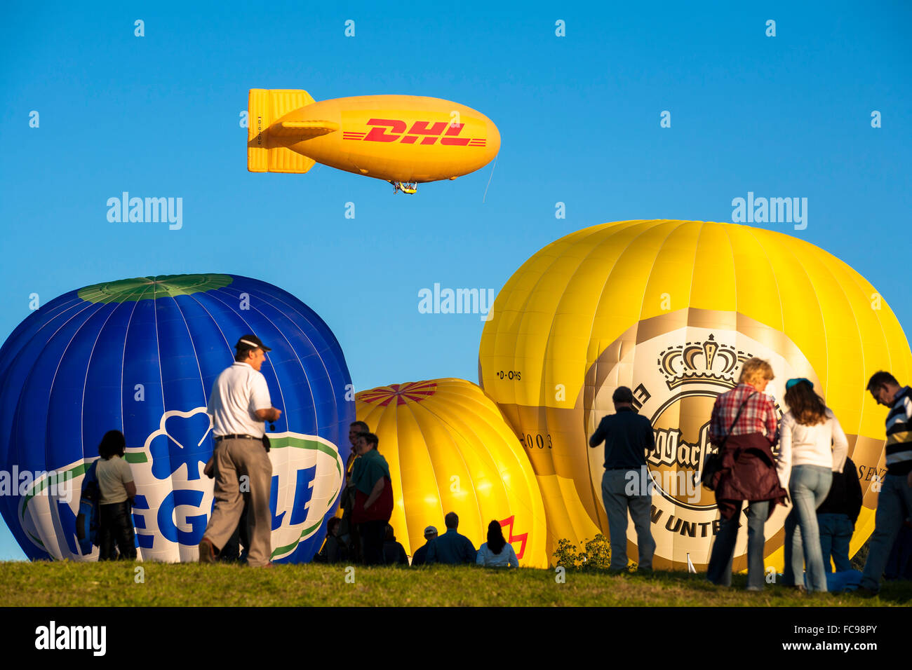 DEU, Germany, Sauerland region, Warstein, international balloon festival in Warstein, blimp [the balloon festival in Warstein is Stock Photo