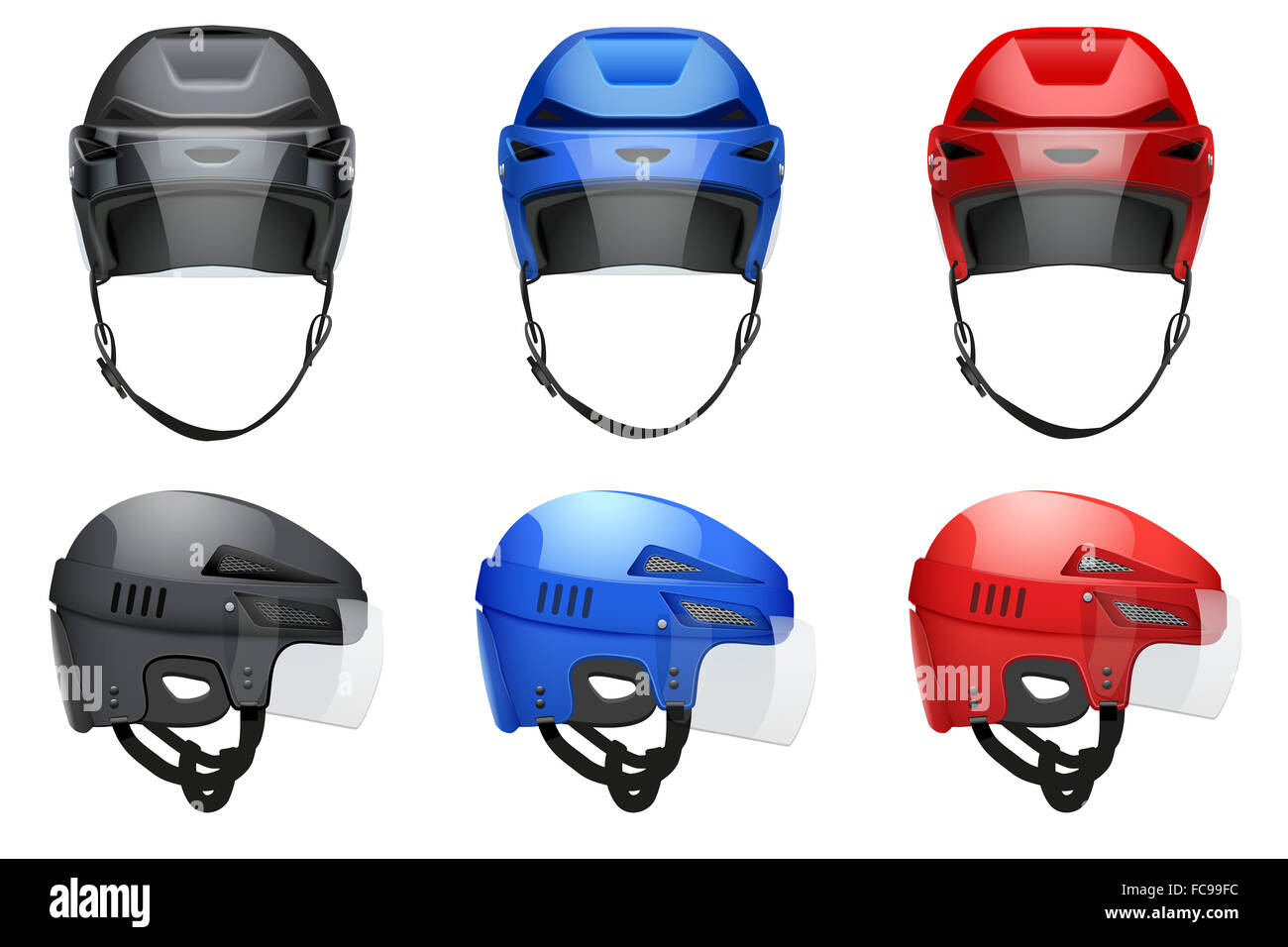 Classic Hockey Helmets Stock Photo Alamy