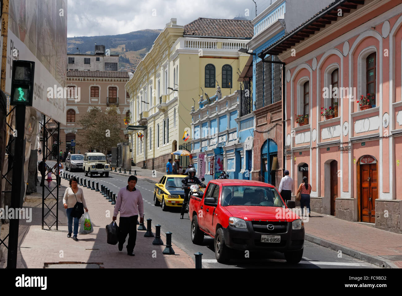 Street view in Old Town, Quito, Ecuador Stock Photo Alamy