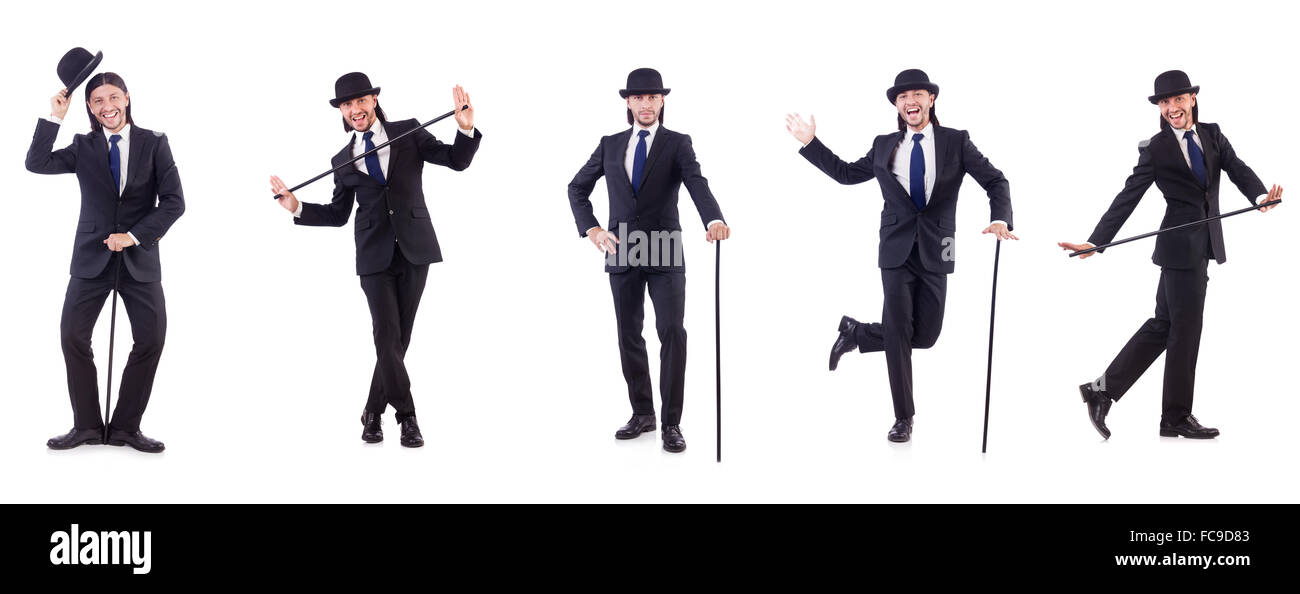 Man In Vintage Concept With Walking Stick Stock Photo - Alamy