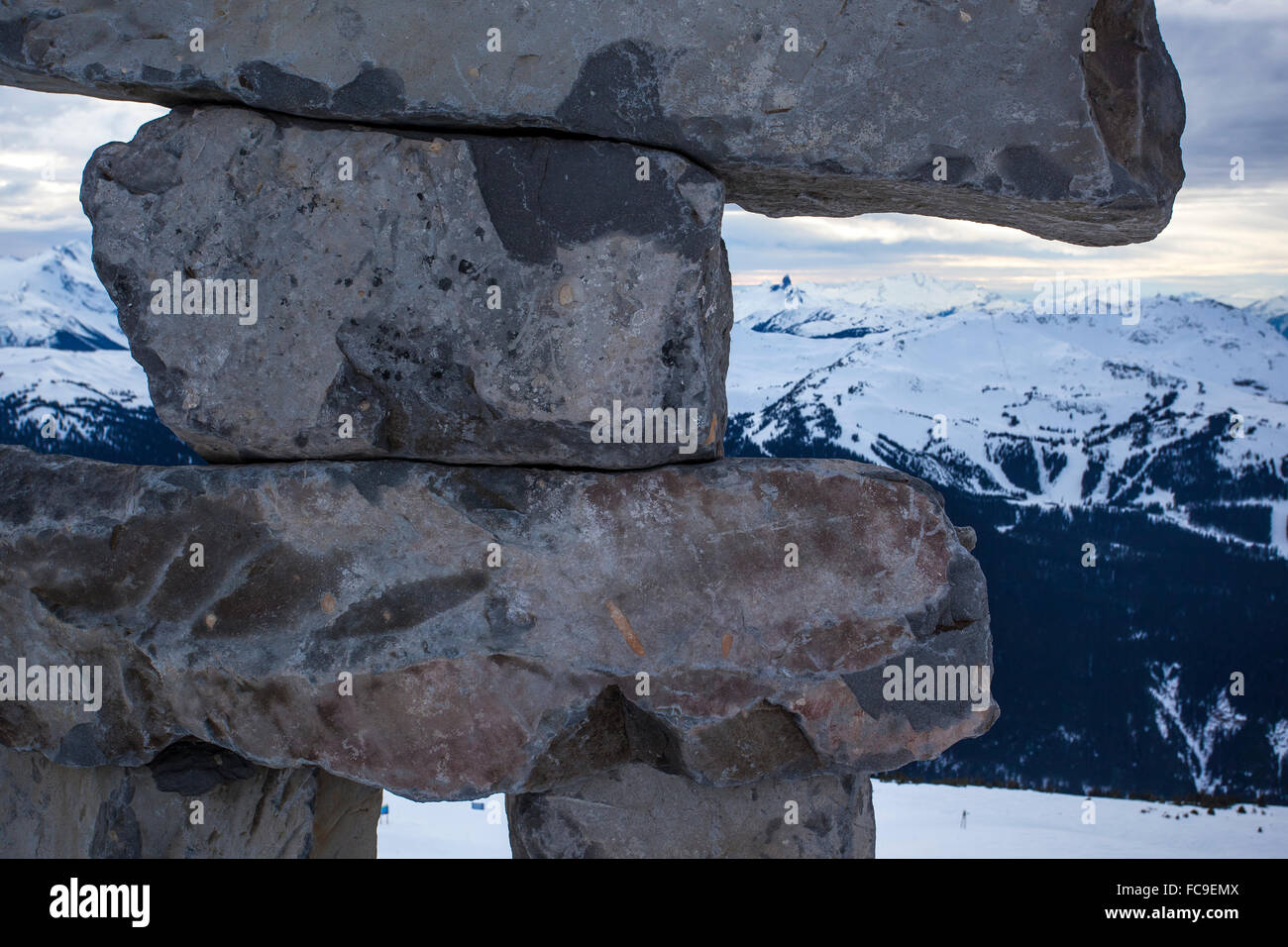 Inukshuk at Whistler Blackcomb Stock Photo