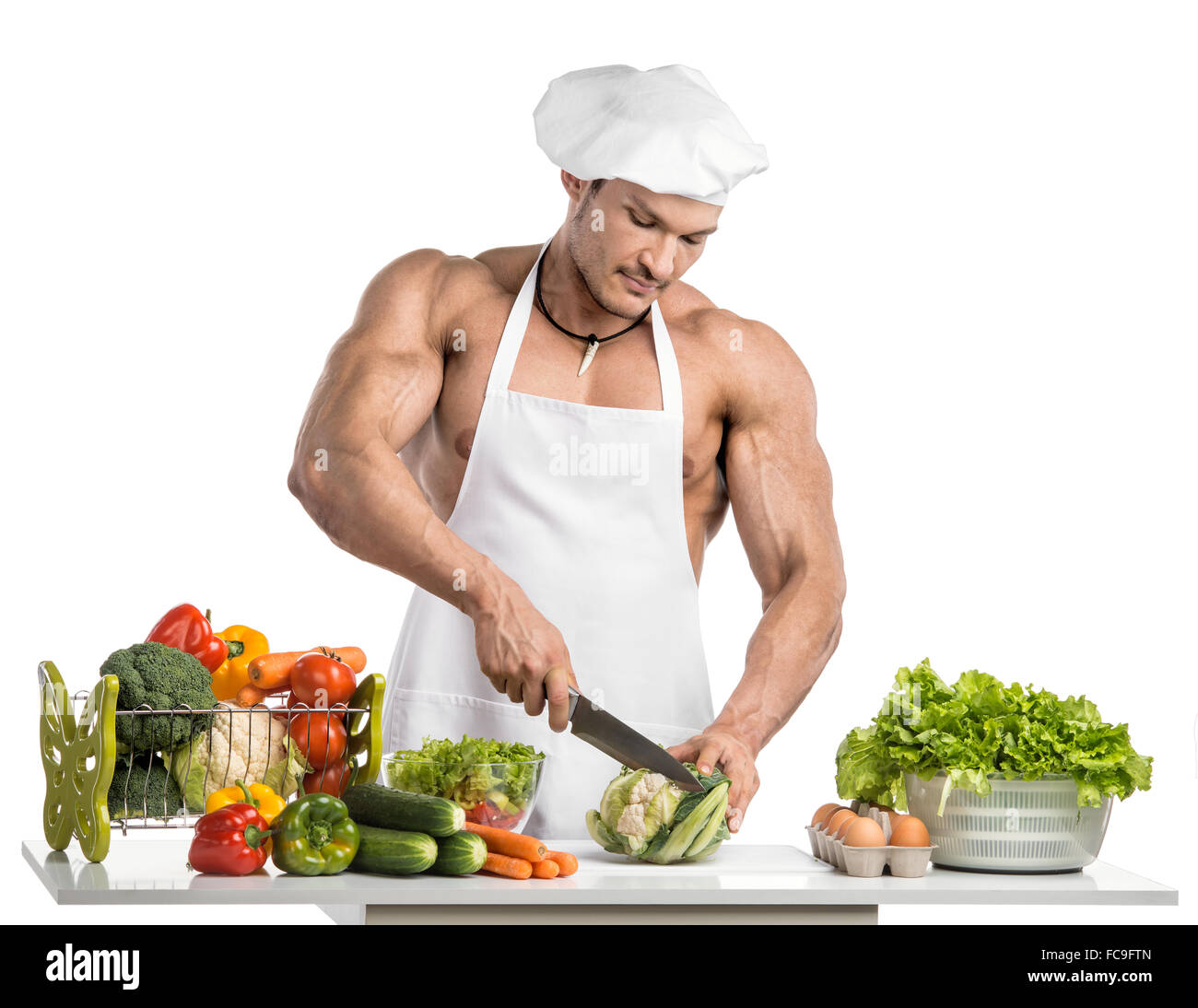 bodybuilder cook Stock Photo