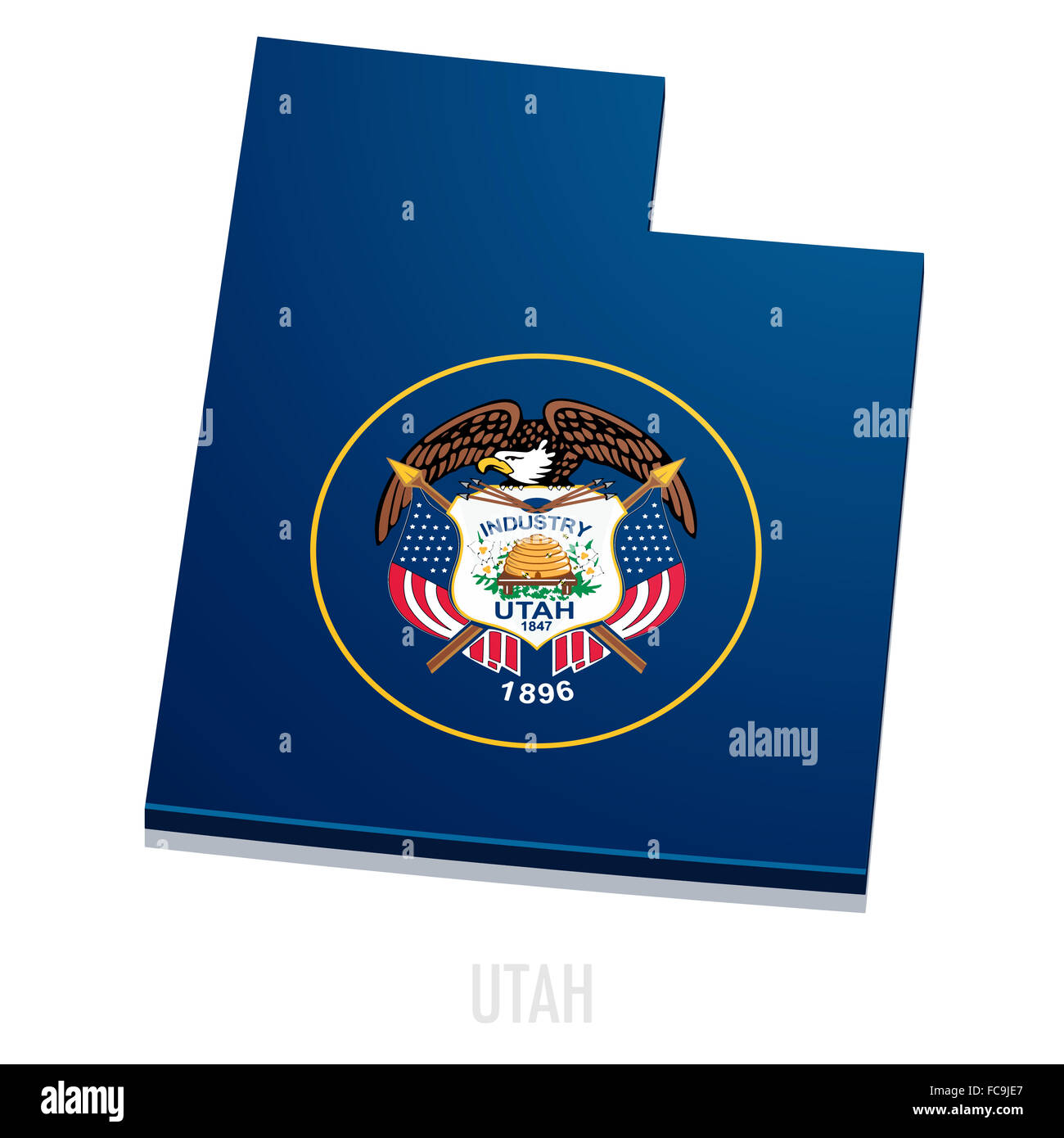 Map of Utah Stock Photo