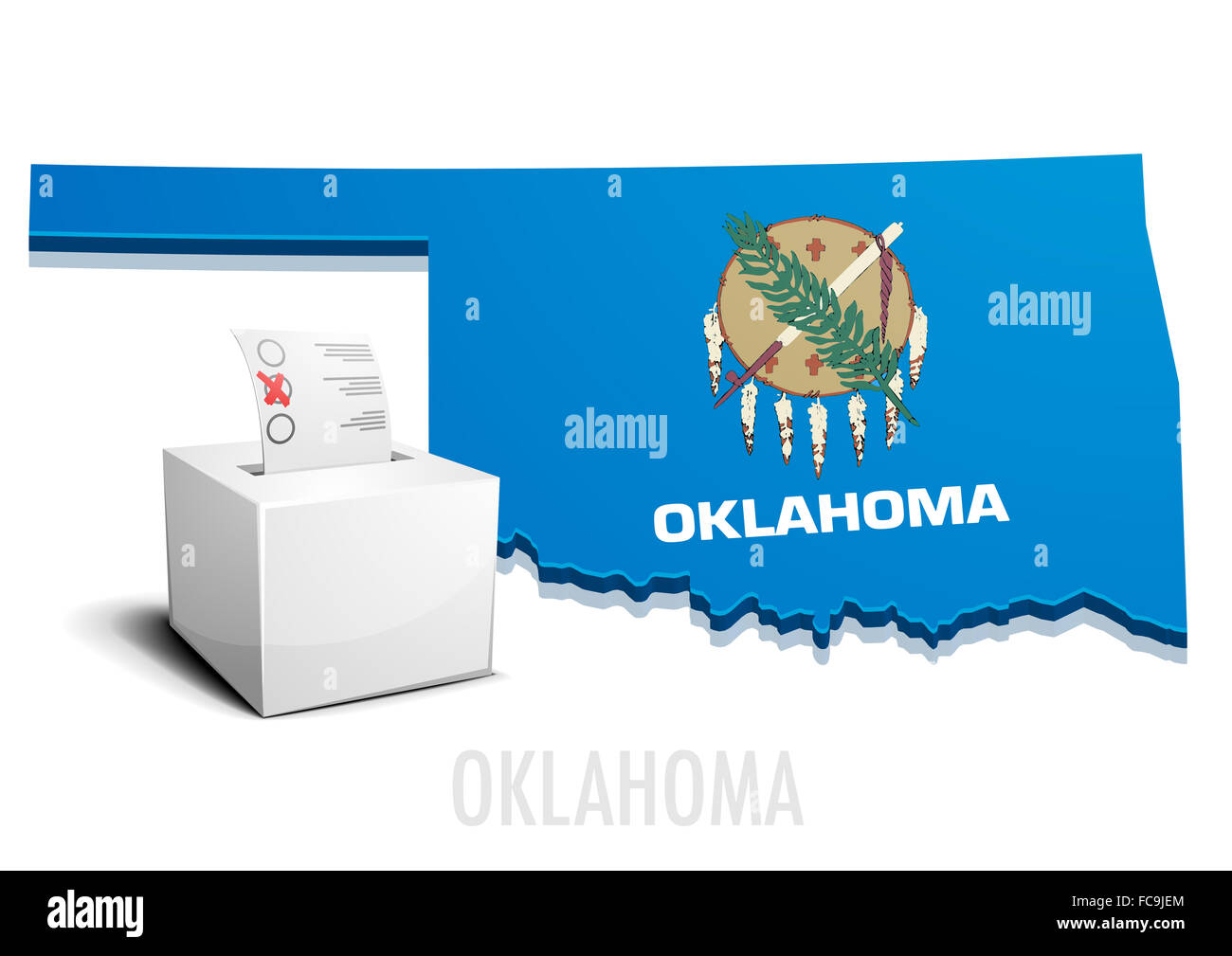 Ballotbox Map Oklahoma Stock Photo
