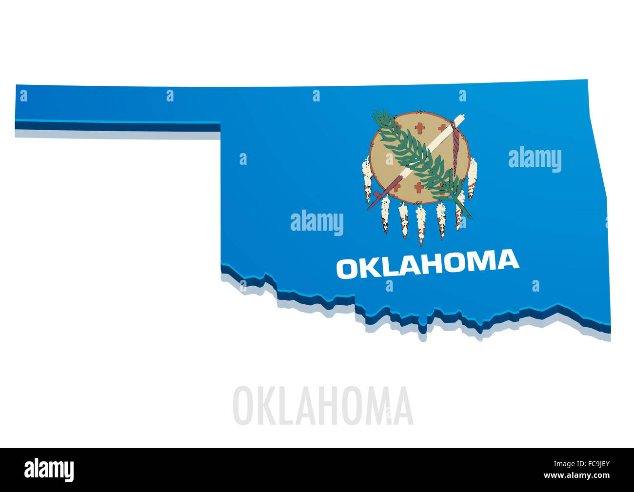 Map of Oklahoma Stock Photo