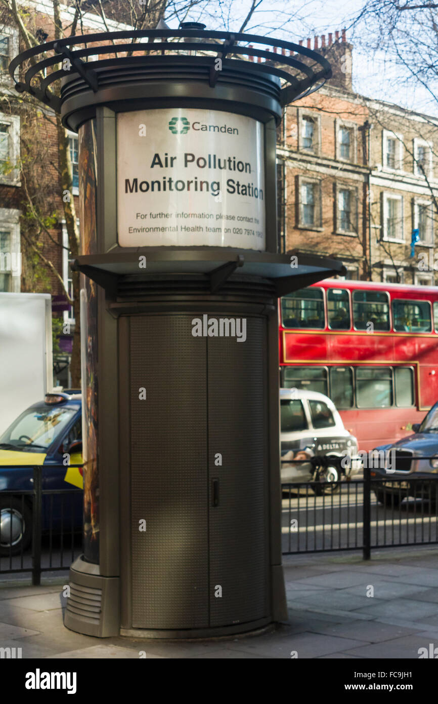 Air Pollution Monitoring station, Shaftesbury Avenue, London. UK Stock Photo