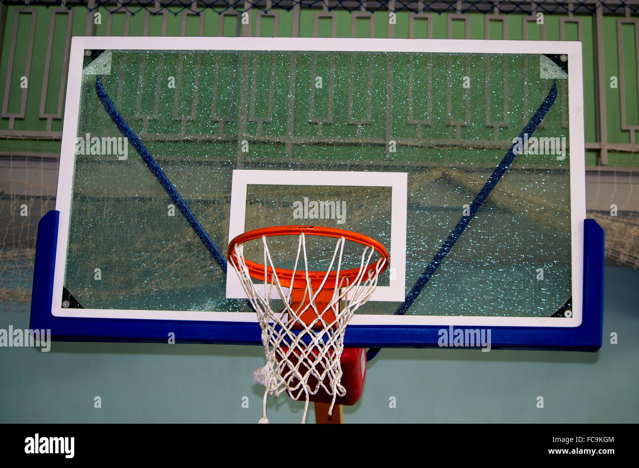basketball ring with a grid,a sports equipment,a ring,a grid,game,basketball,sport,competitions,competition,game in basketball Stock Photo
