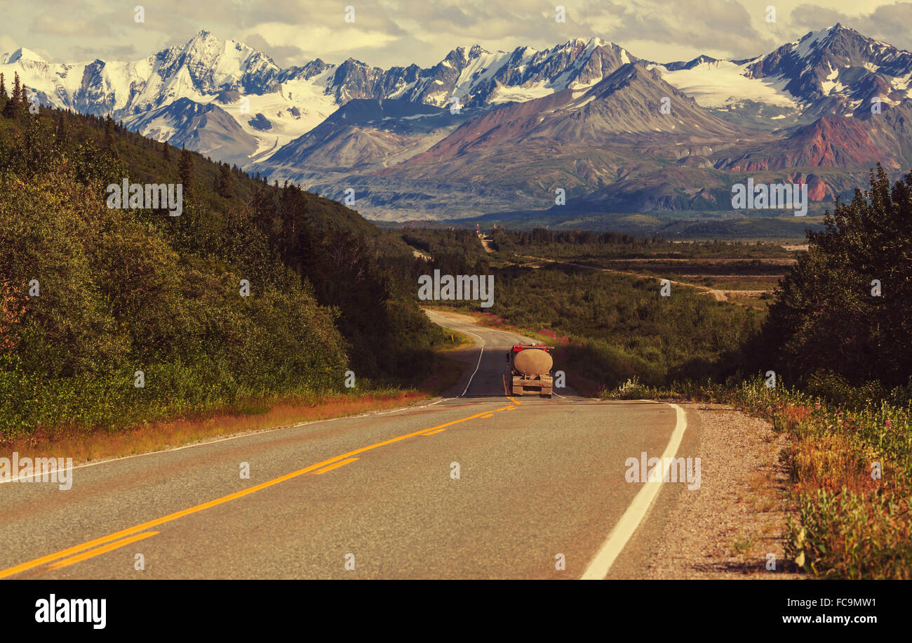 Road on Alaska Stock Photo - Alamy