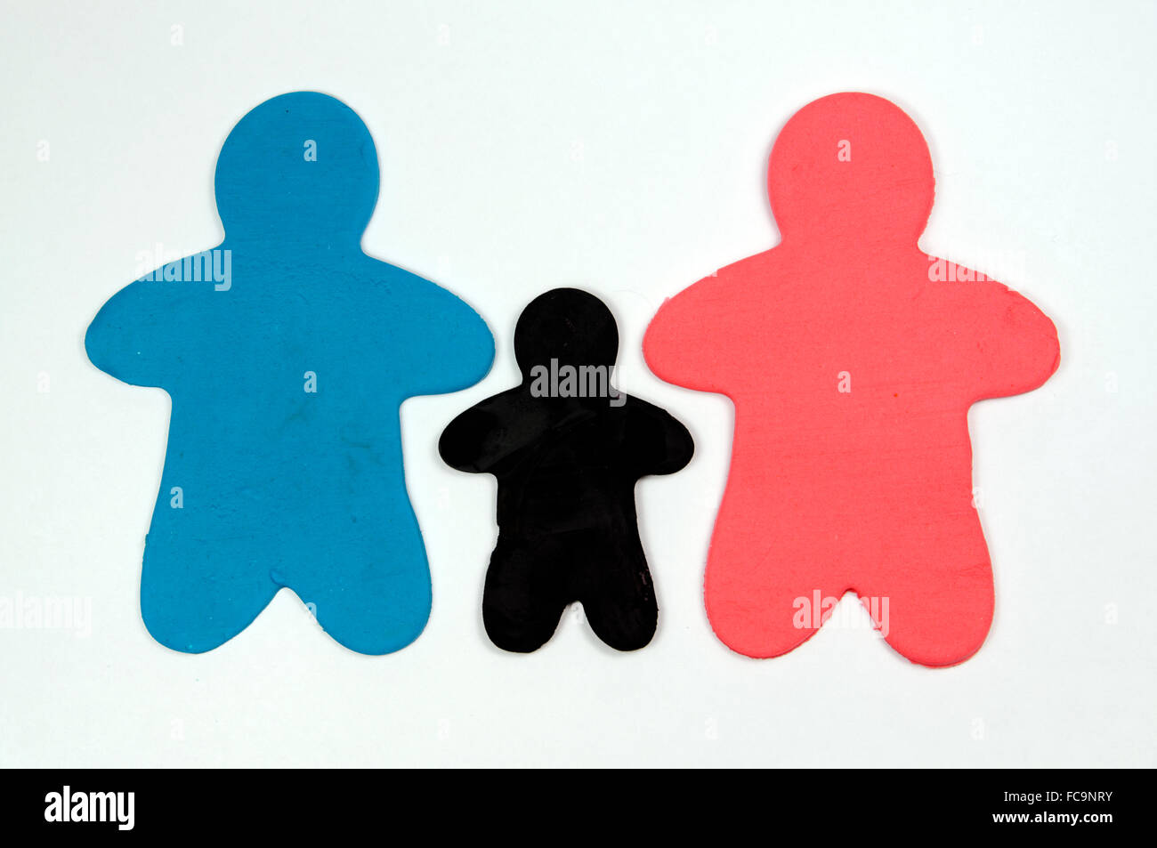 Family figures made from Play-doh. Stock Photo