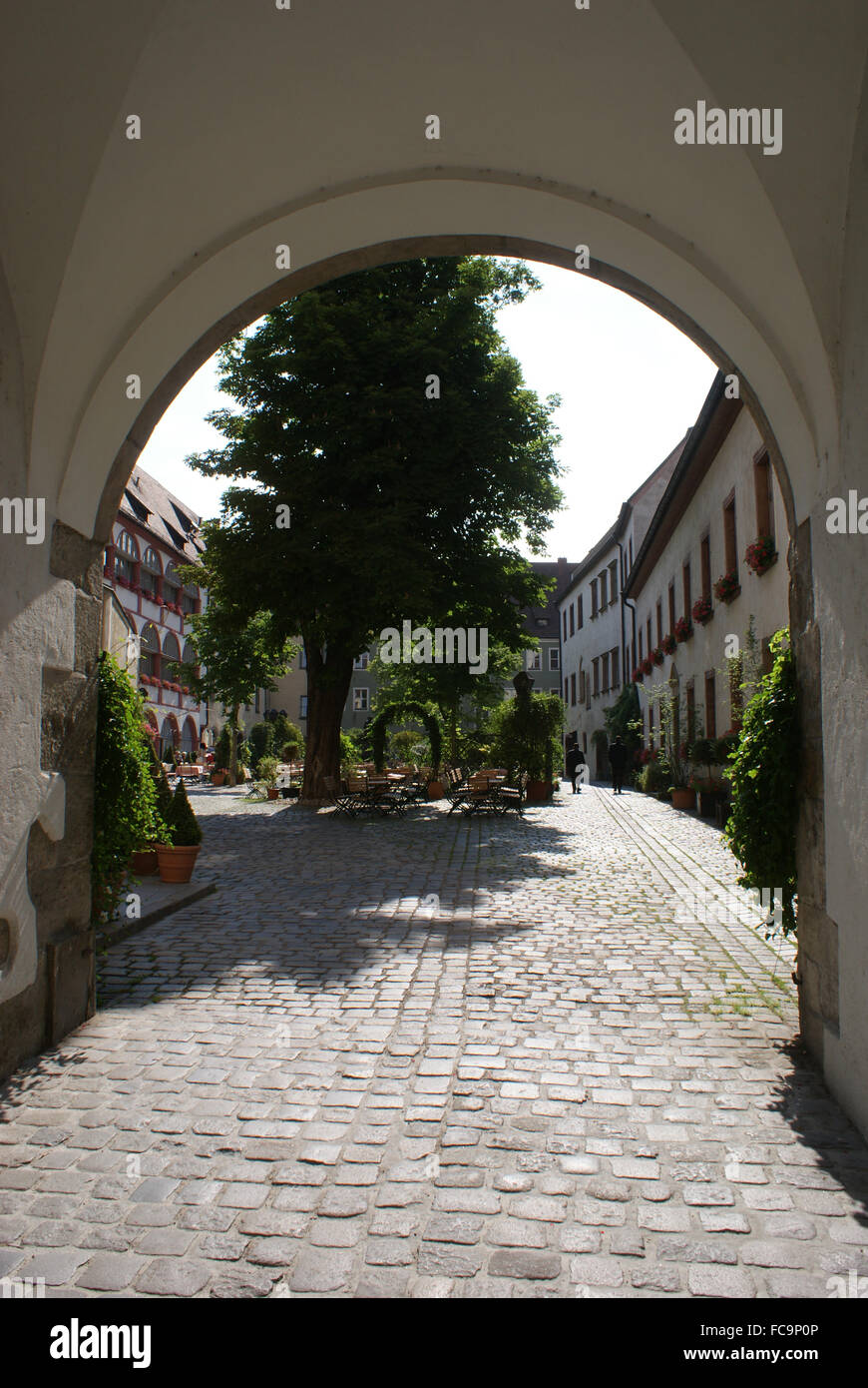 Beer garden Stock Photo