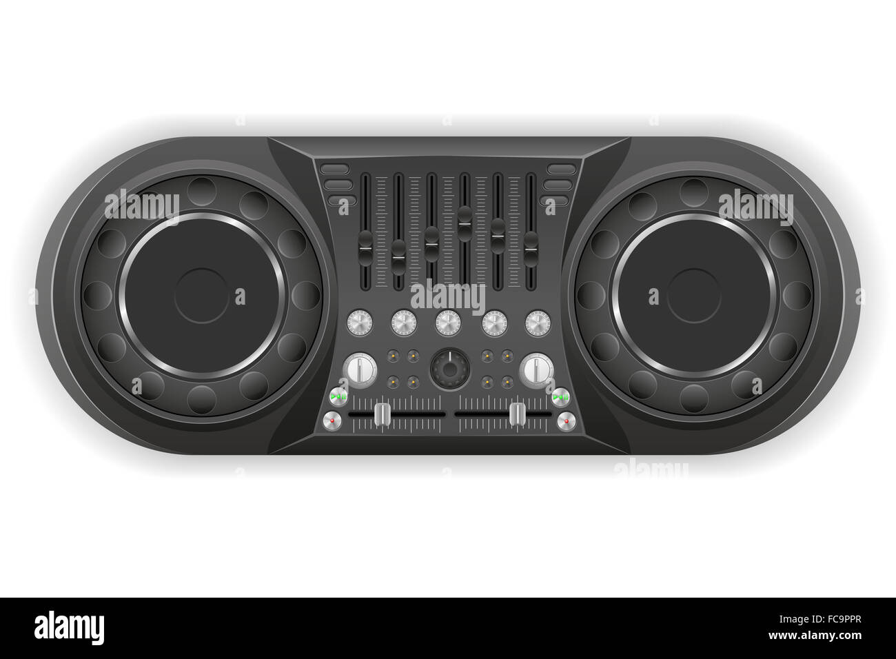 dj panel console sound mixer illustration isolated on white background Stock Photo