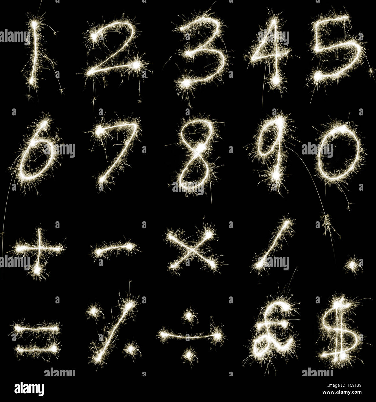 Sparking Numbers Stock Photo