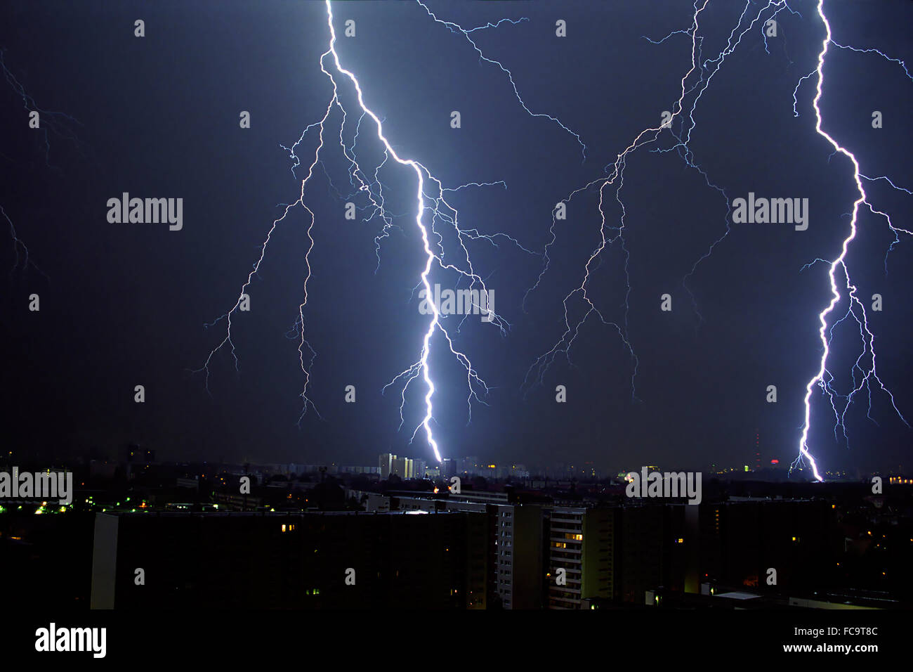 Thunderstorm over Berlin Stock Photo
