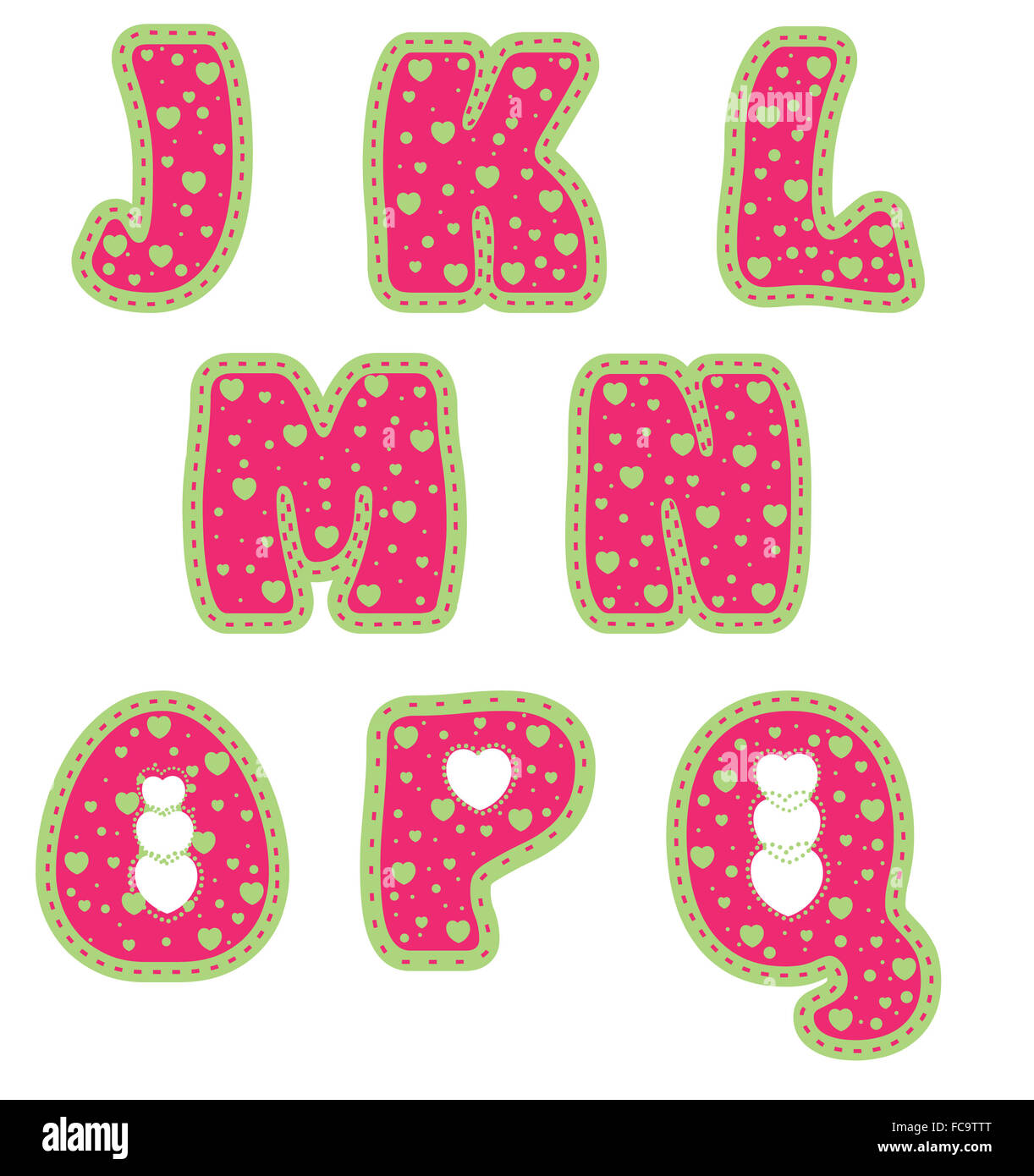 Alphabet with hearts Stock Photo Alamy