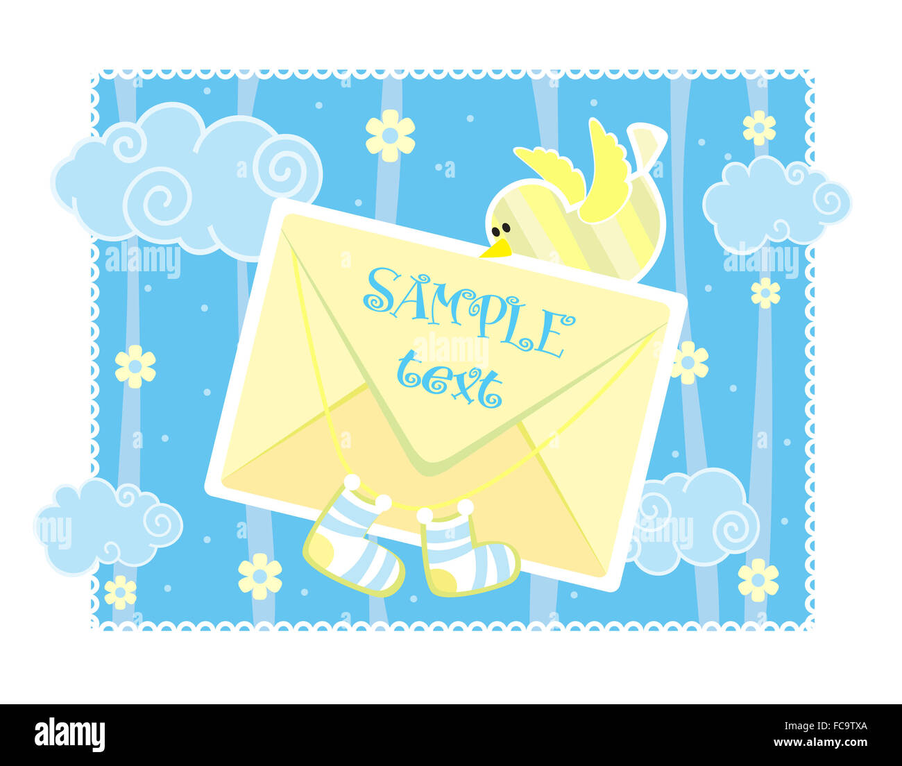 Baby arrival announcement card Stock Photo Alamy