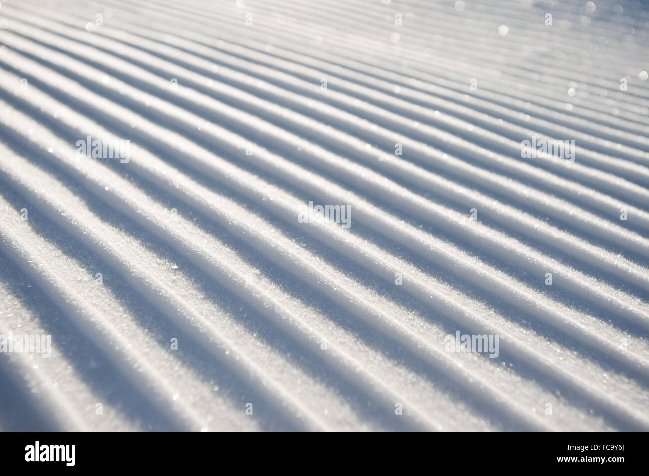 Close up of snow piste Stock Photo