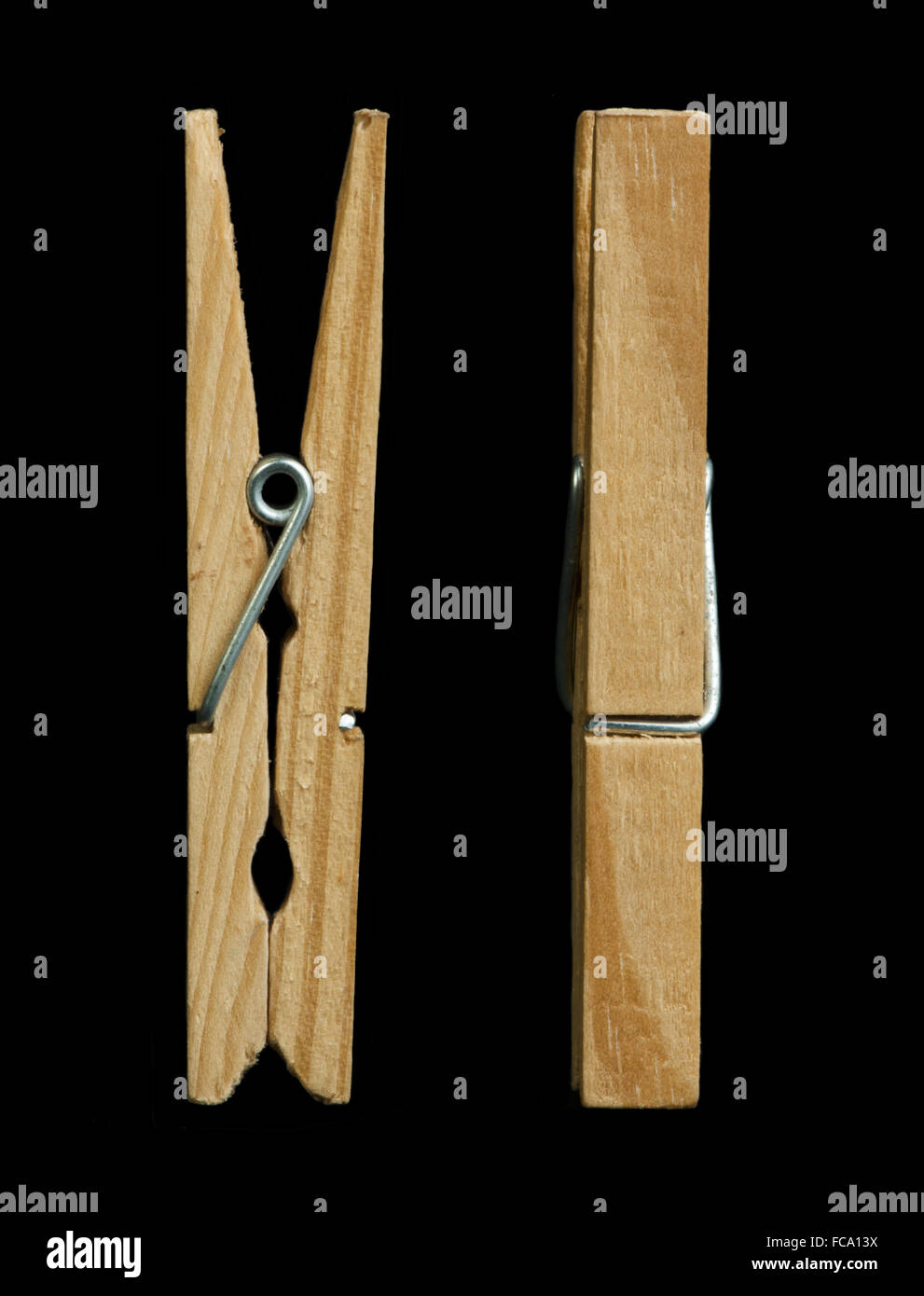 Clothes natural wooden peg Stock Photo Alamy