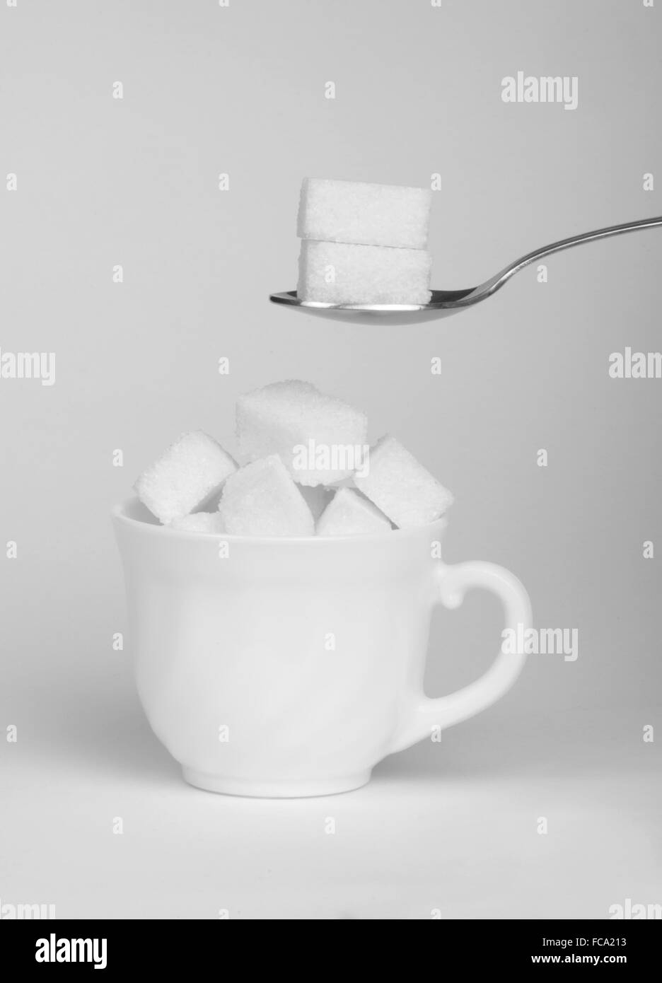 Sugar lumps in cup Stock Photo Alamy