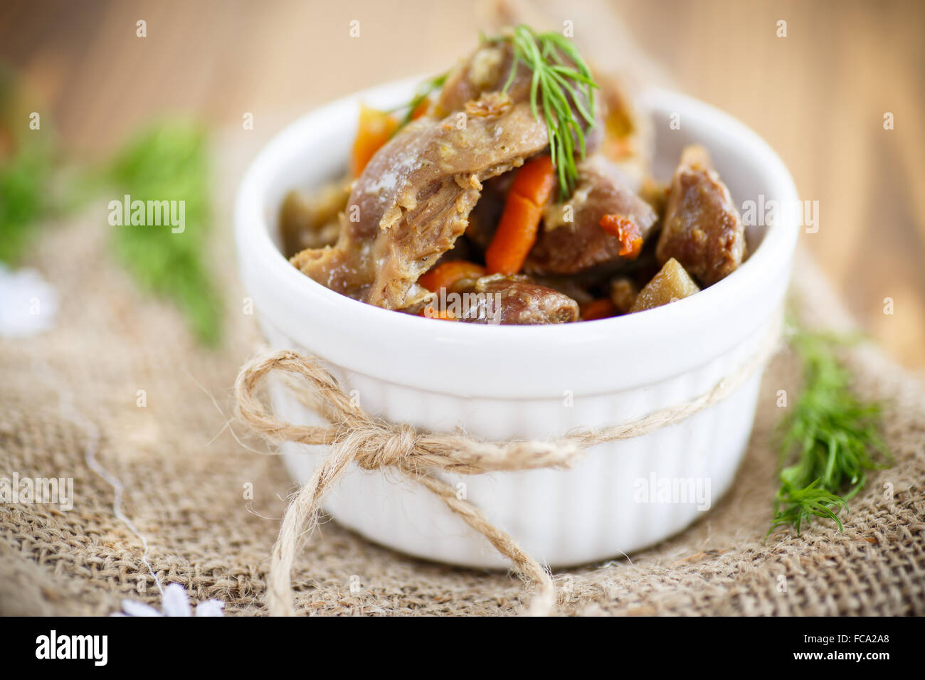 chicken gizzards stewed with vegetables Stock Photo Alamy