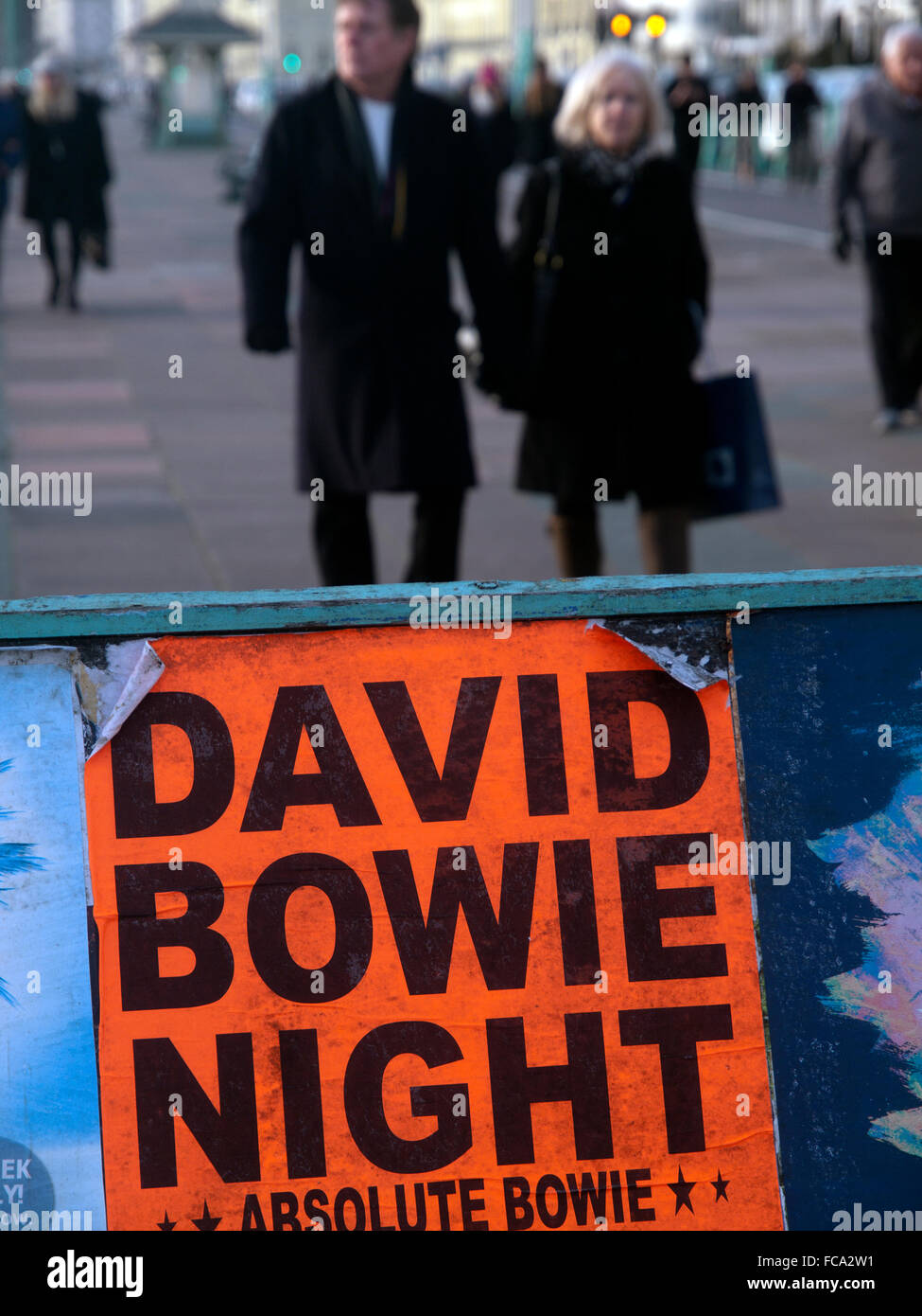 A poster for a concert by a David Bowie tribute band Stock Photo