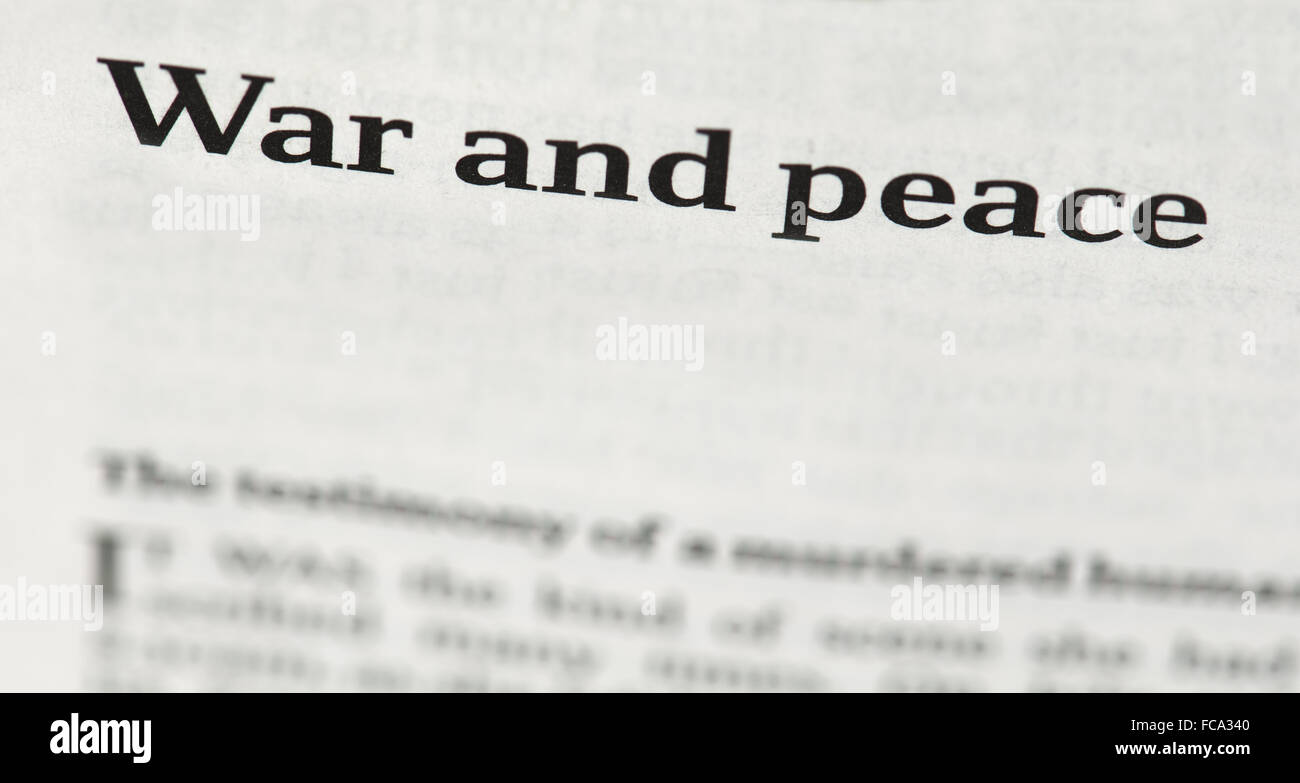 Words war and peace Stock Photo Alamy