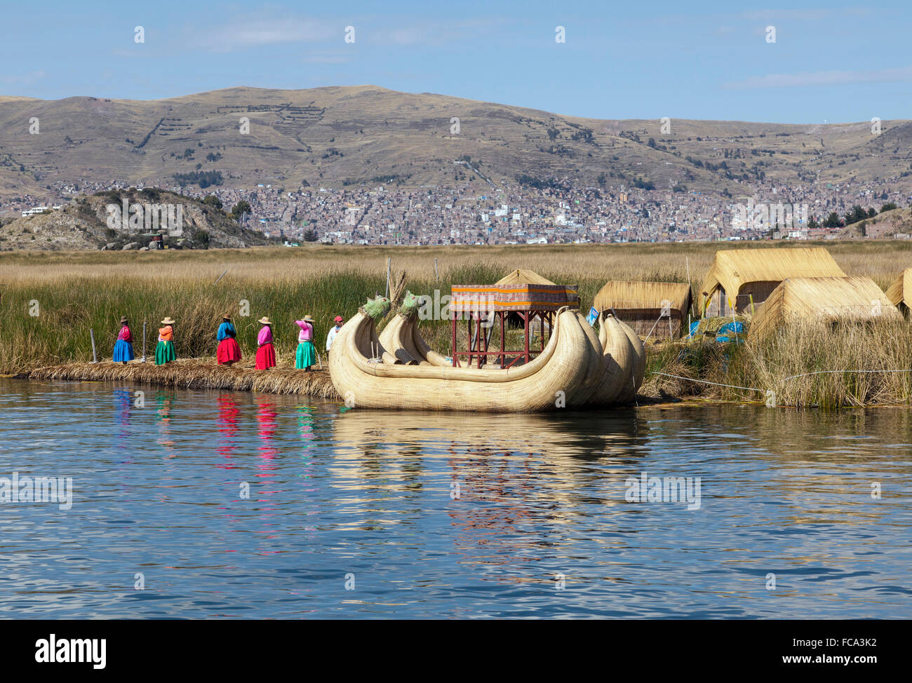 Uros Indians - Lake Titicaca, Peru Stock Photo