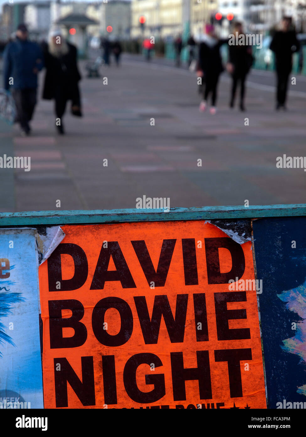 A poster for a concert by a David Bowie tribute band Stock Photo