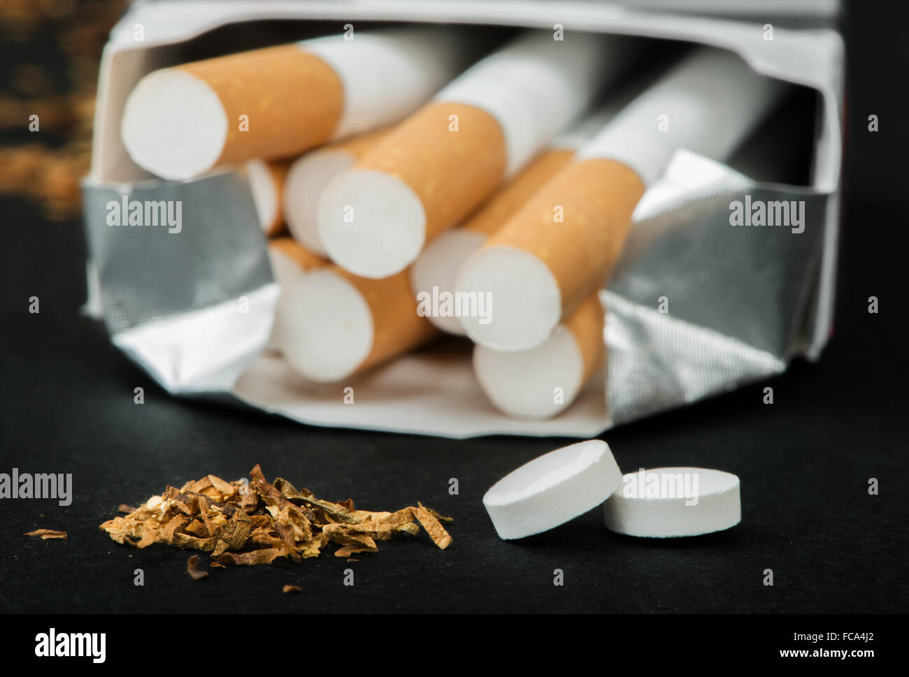 Box of cigarettes close up Stock Photo Alamy