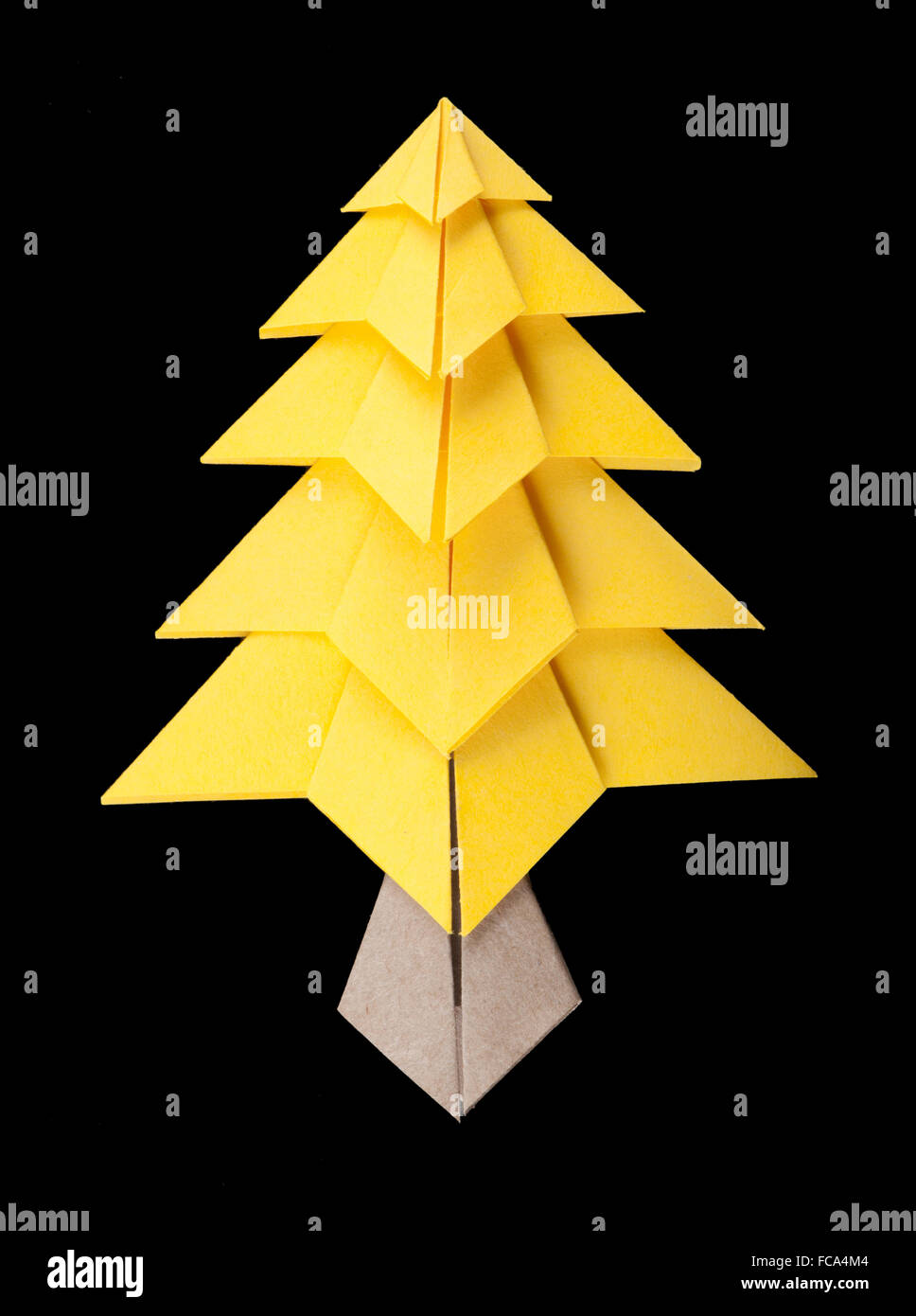 Yellow christmas tree black isolated Stock Photo Alamy